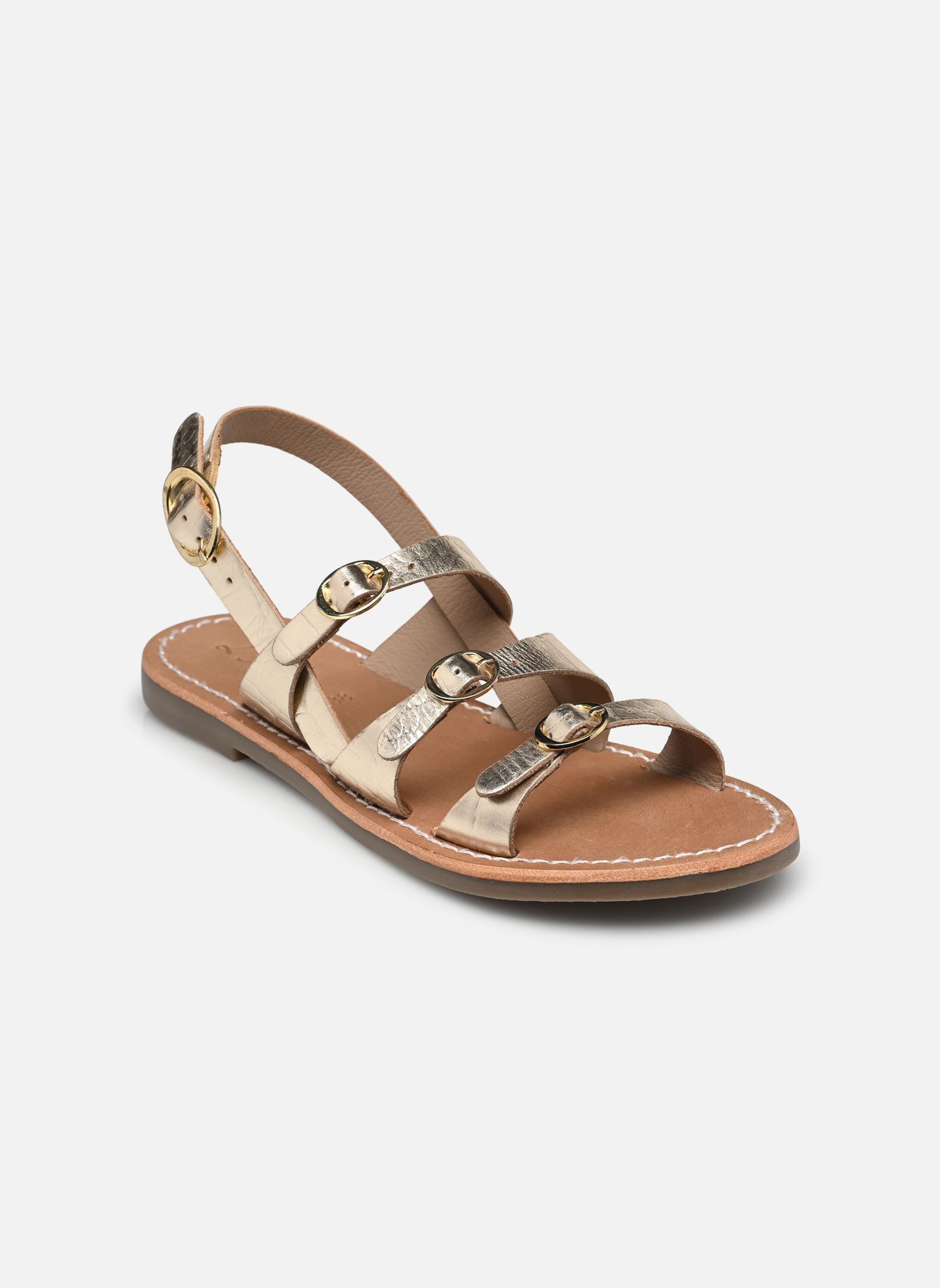 Platte sandalen Sh 1301 dames goud en brons L'Atelier Tropézien Platte sandalen Sh 1301 dames goud en brons Gold