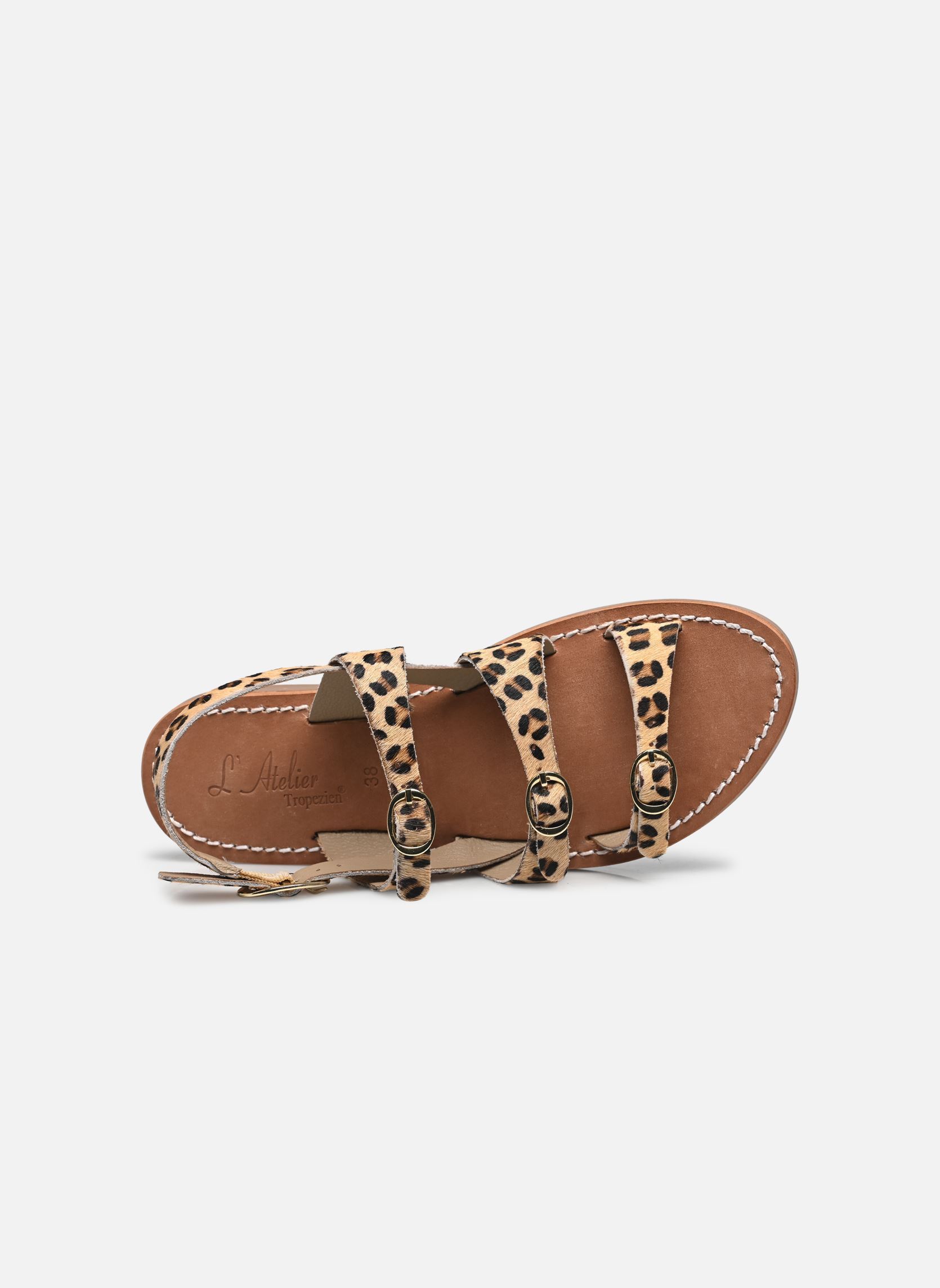 Platte sandalen Sh 1301 dames bruin L'Atelier Tropézien Platte sandalen Sh 1301 dames bruin LEOPARD