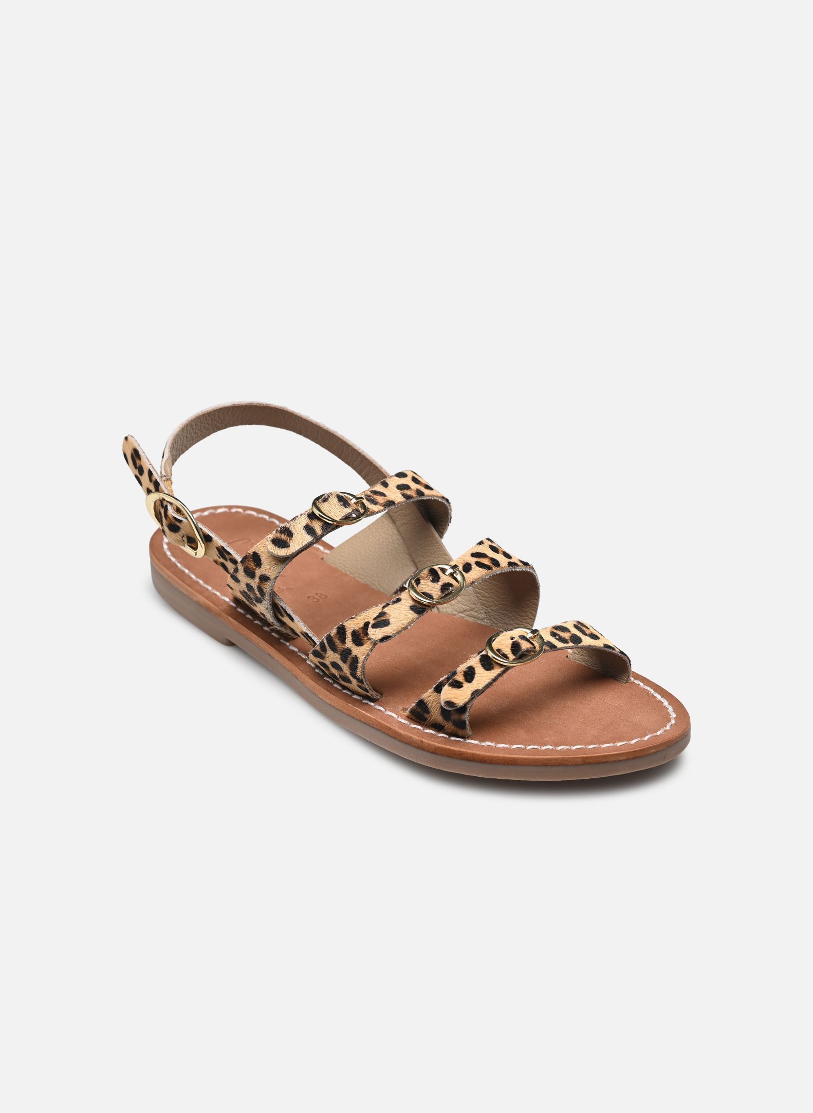 Platte sandalen Sh 1301 dames bruin L'Atelier Tropézien Platte sandalen Sh 1301 dames bruin LEOPARD