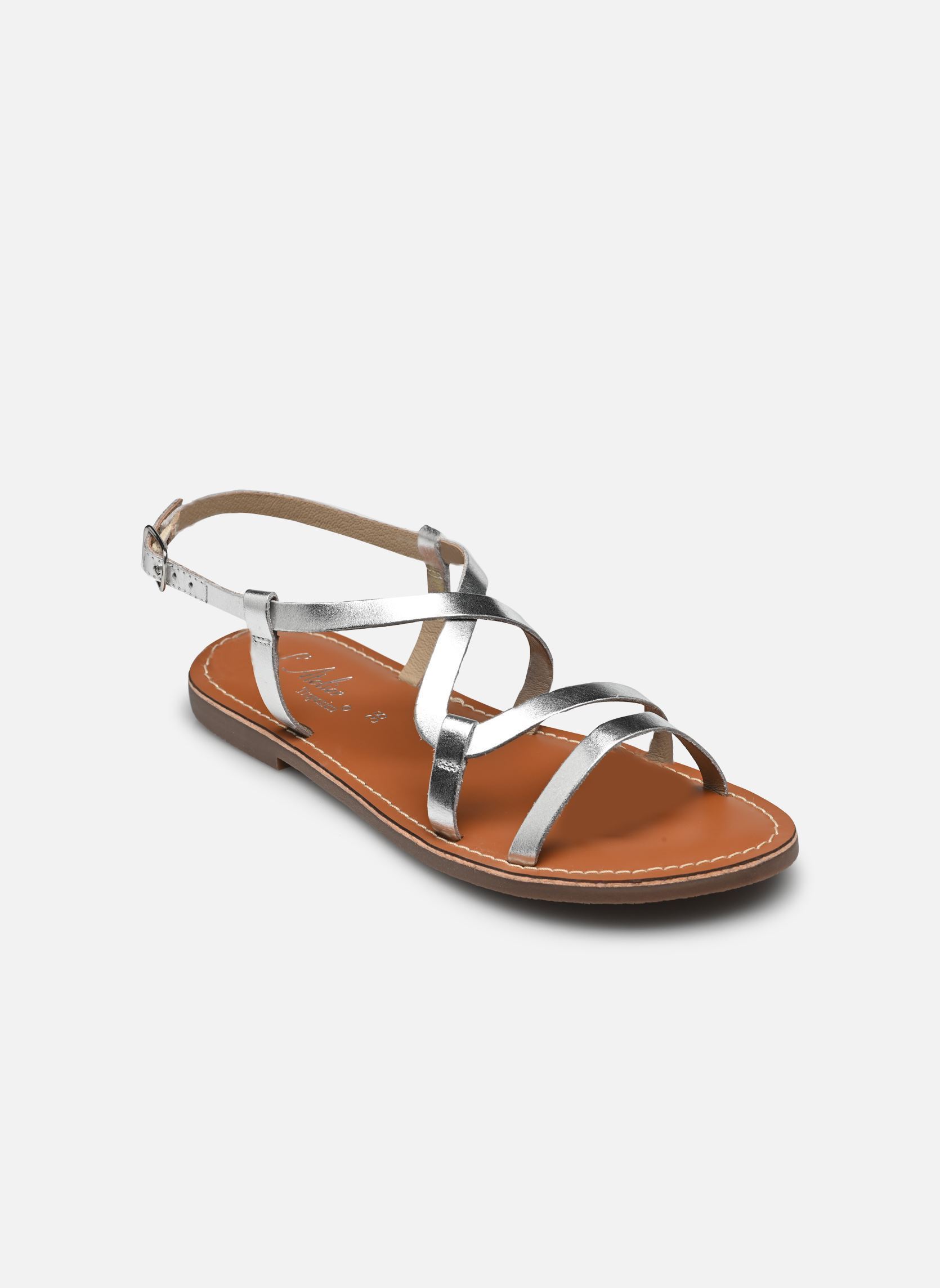 Platte sandalen Sb 1411 dames zilver L'Atelier Tropézien Platte sandalen Sb 1411 dames zilver SILVER
