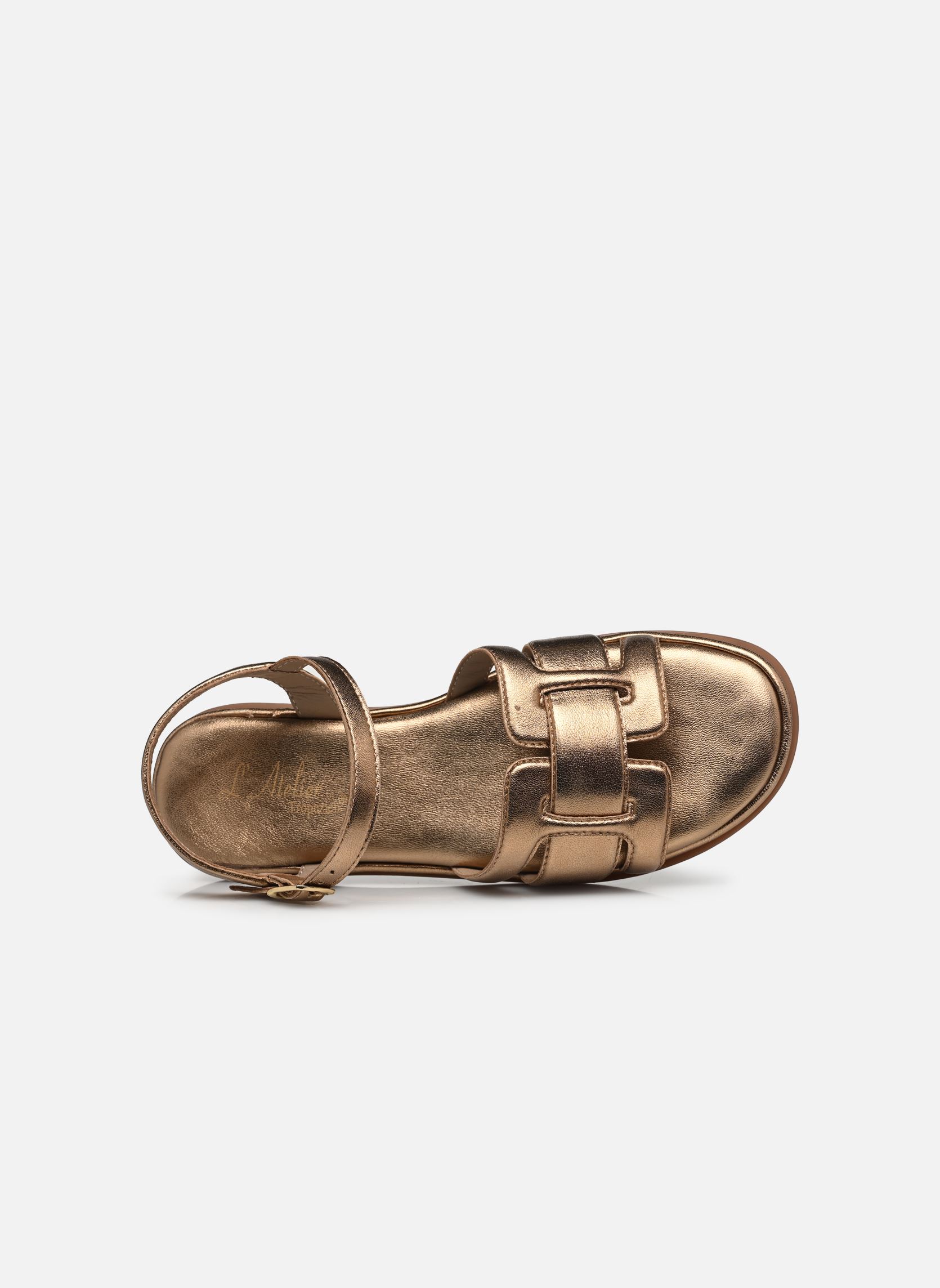 Platte sandalen Sh 1307 BS dames goud en brons L'Atelier Tropézien Platte sandalen Sh 1307 BS dames goud en brons A BRONZE