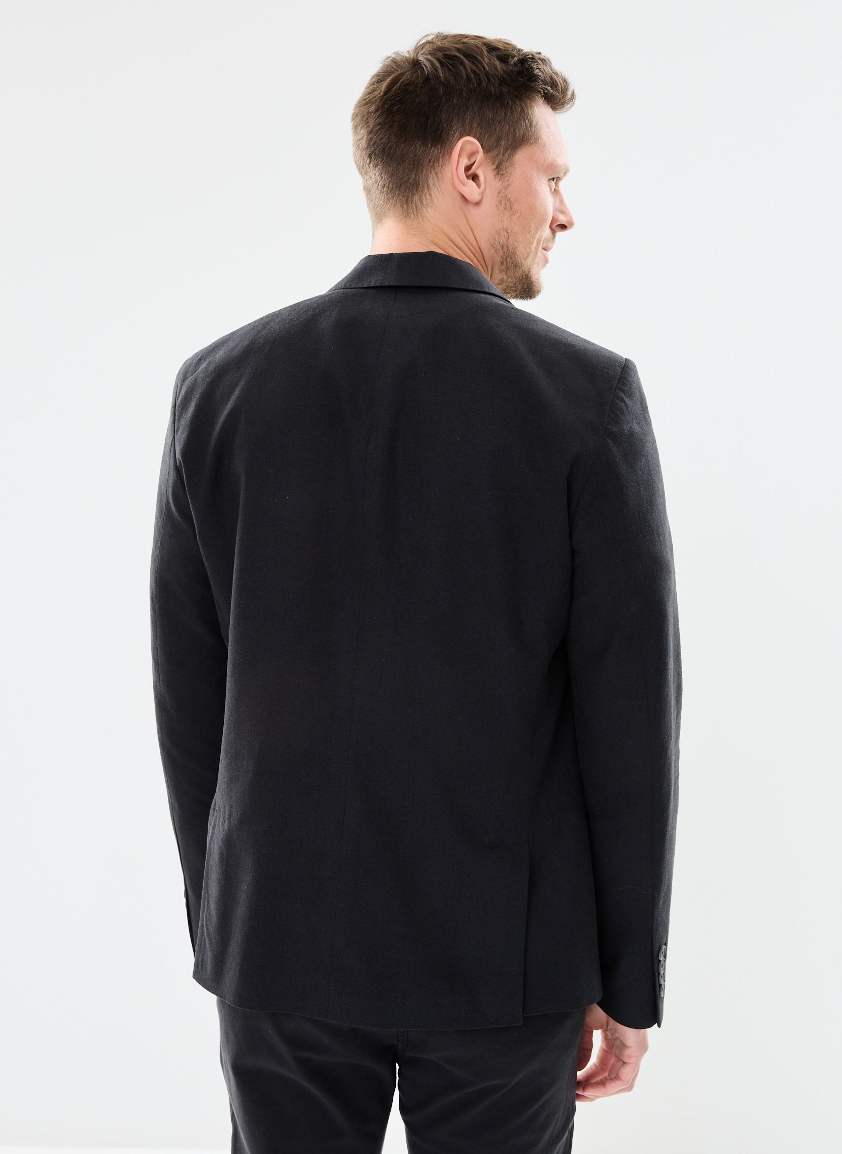 Kostuumvesten VINEN lin heren zwart Marvin&Co Kostuumvesten VINEN lin heren zwart JET BLACK