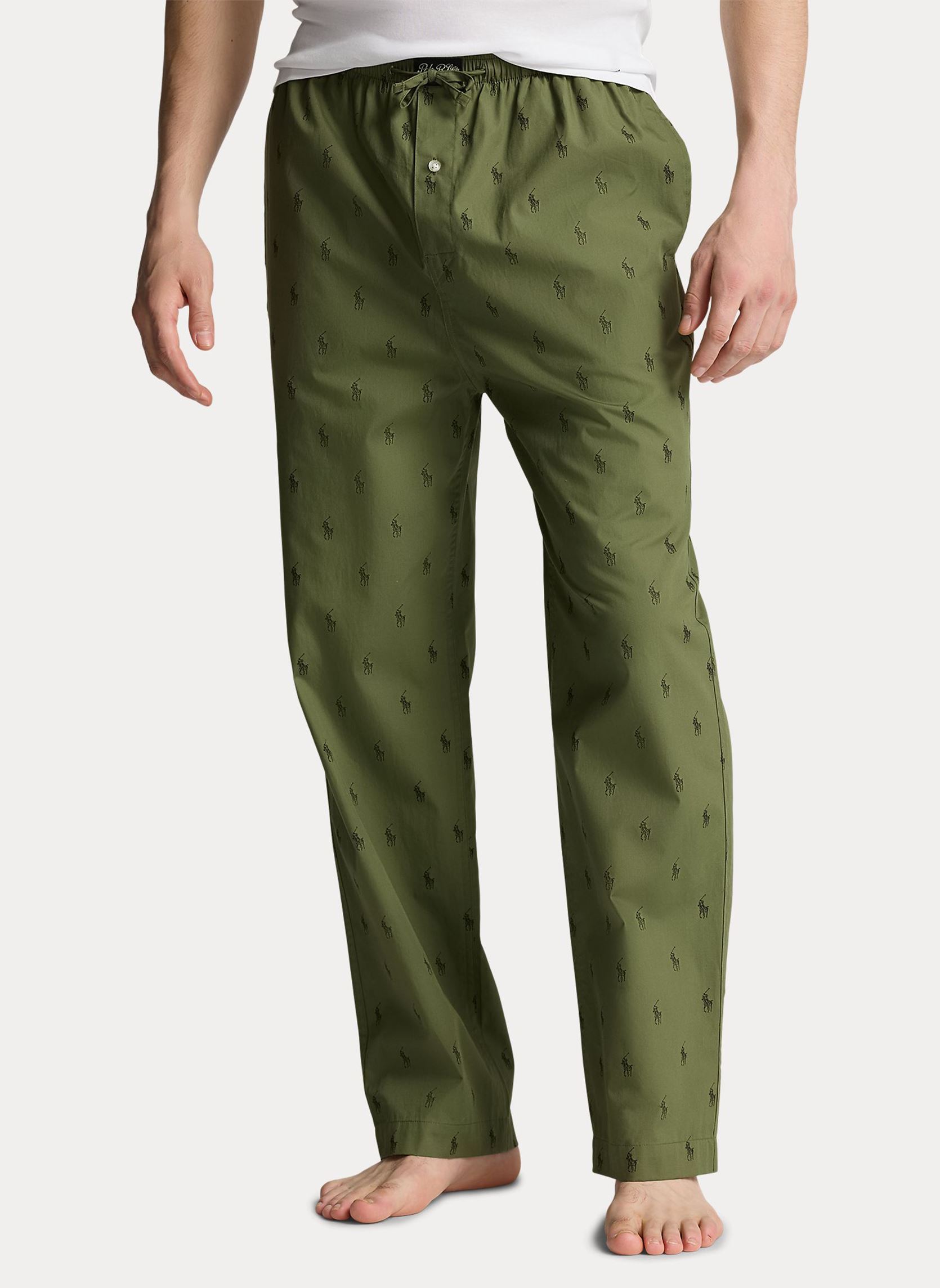 Joggingbroeken Pantalon de pyjama Polo Bear coton rayé heren groen Polo Ralph Lauren Joggingbroeken Pantalon de pyjama Polo Bear coton rayé heren groen GARDEN TRAIL AOPP