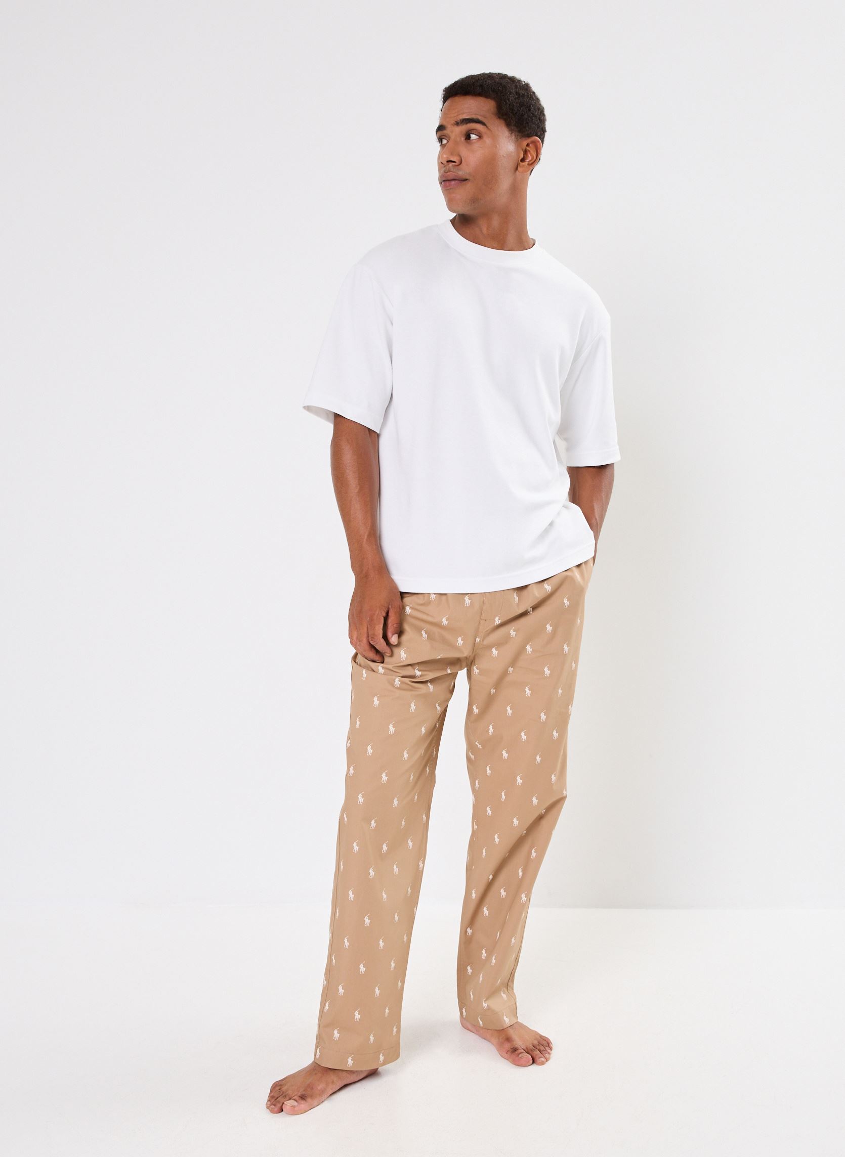 Joggings Pantalon de pyjama Polo Bear coton rayé homme marron Polo Ralph Lauren Joggings Pantalon de pyjama Polo Bear coton rayé homme marron CAFE TAN AOPP