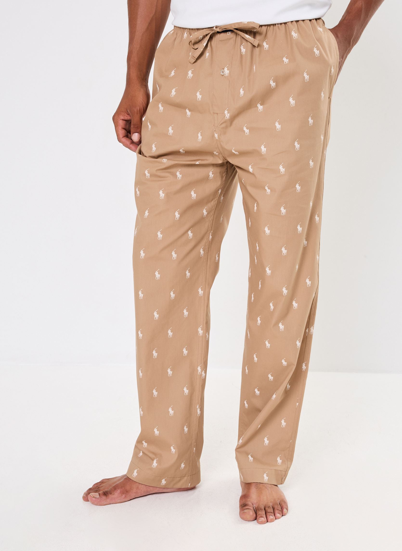Joggings Pantalon de pyjama Polo Bear coton rayé homme marron Polo Ralph Lauren Joggings Pantalon de pyjama Polo Bear coton rayé homme marron CAFE TAN AOPP