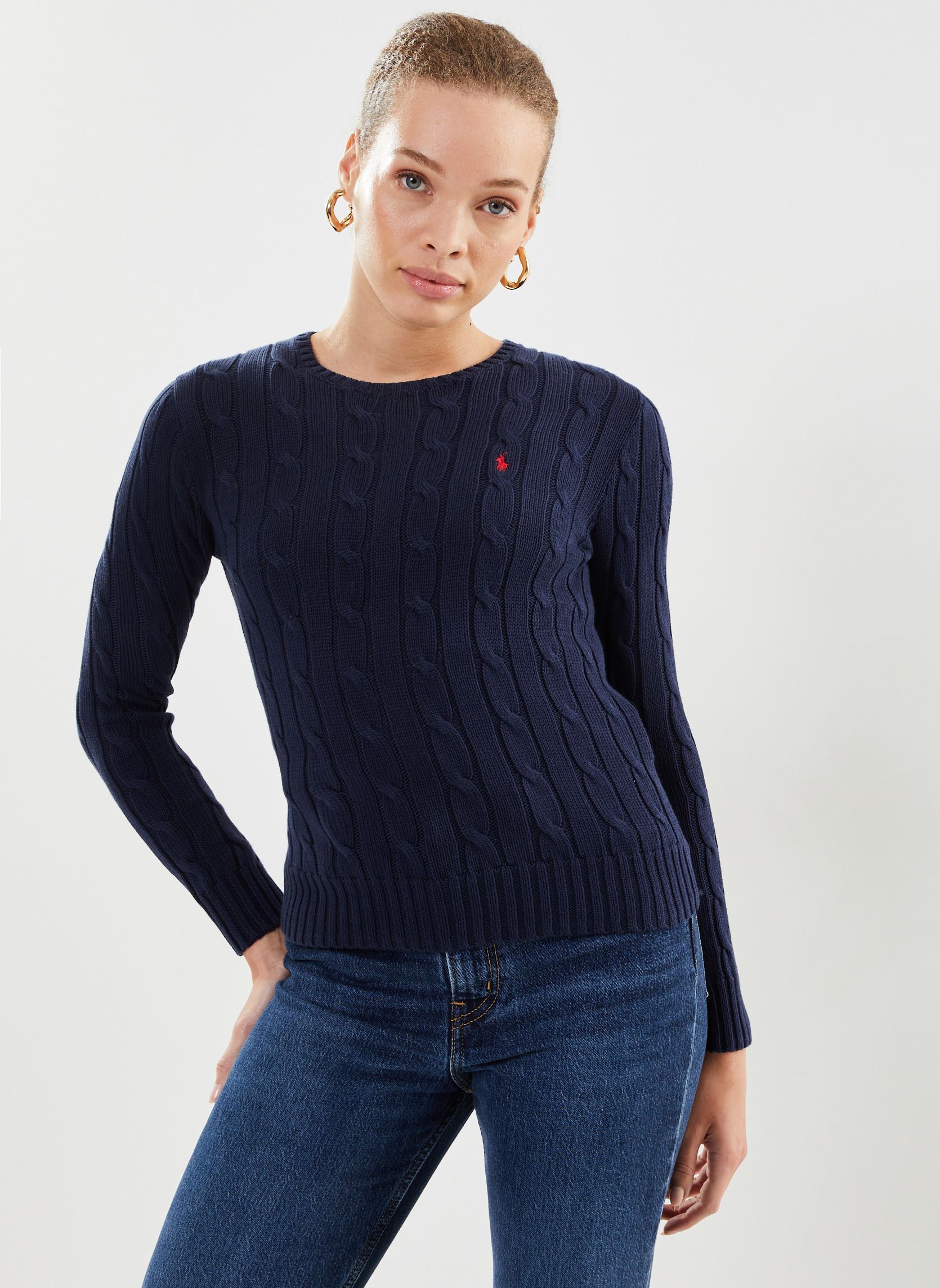 Vêtements Polo Ralph Lauren Pull torsadé à col rond en coton pour Accessoires - vue 2