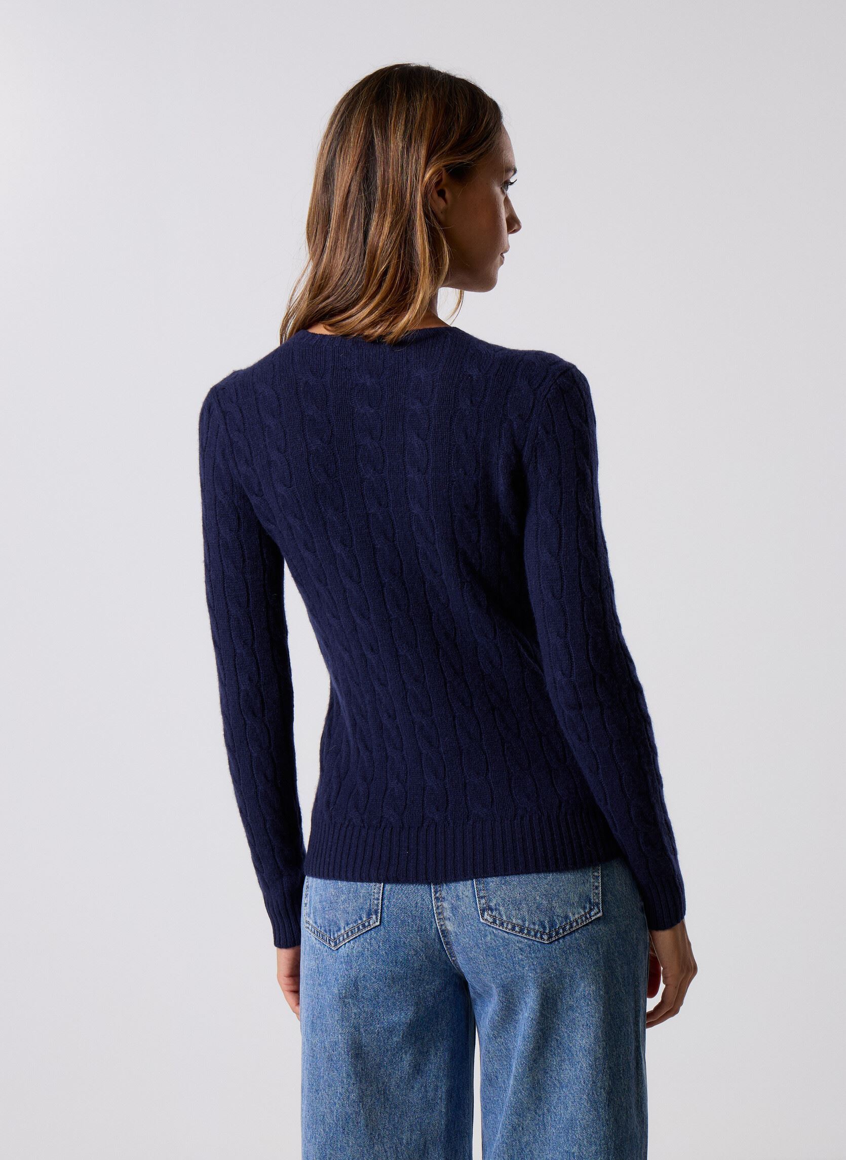 Pulls Pull torsadé à col rond en coton 2119718 femme bleu Polo Ralph Lauren Pulls Pull torsadé à col rond en coton 2119718 femme bleu HUNTER NAVY