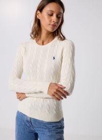 Pulls Pull torsadé à col rond en coton 2119718 femme blanc