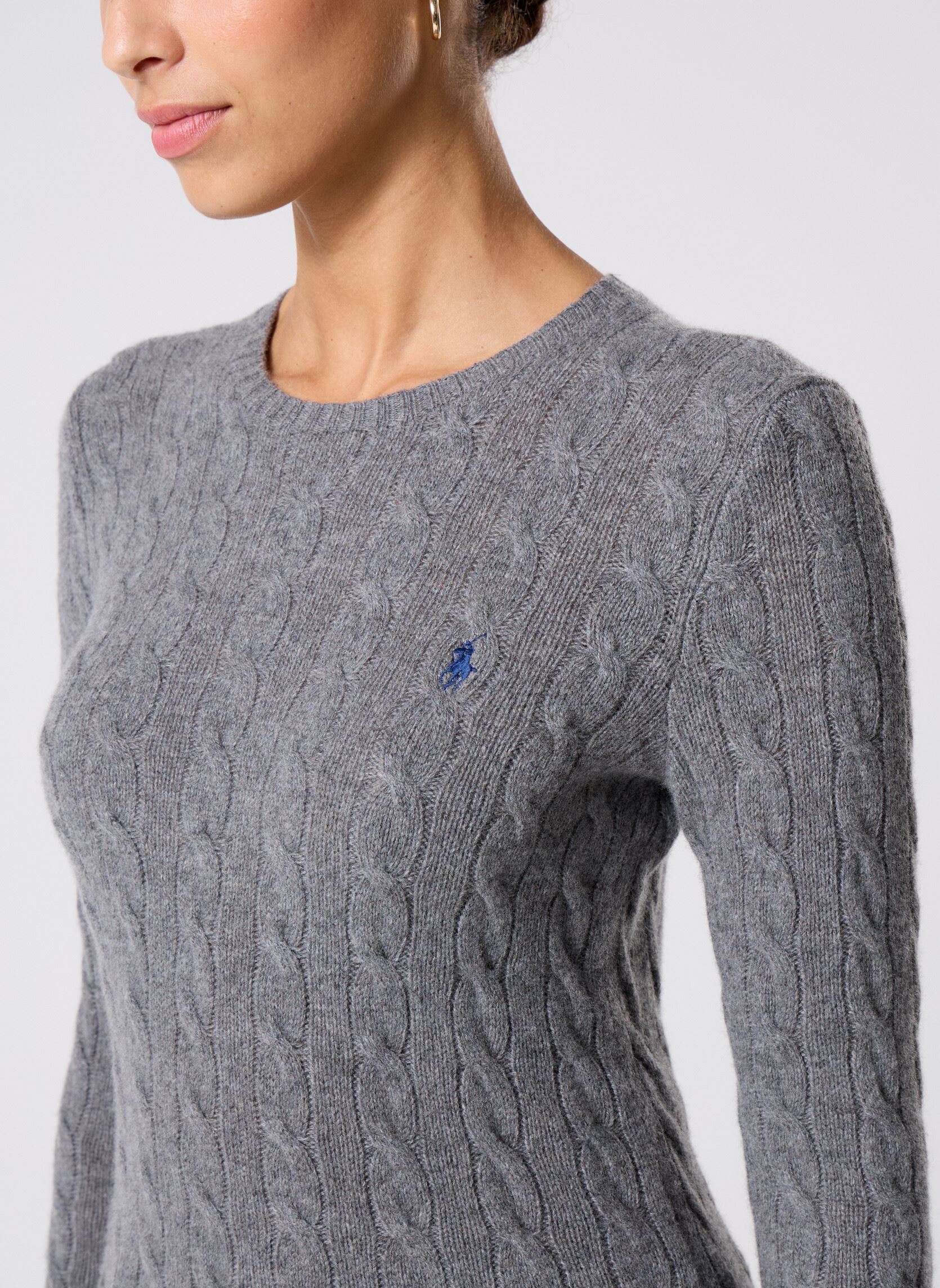Pulls Pull torsadé à col rond en coton 2119718 femme gris Polo Ralph Lauren Pulls Pull torsadé à col rond en coton 2119718 femme gris FLANNEL GREY HEATHER
