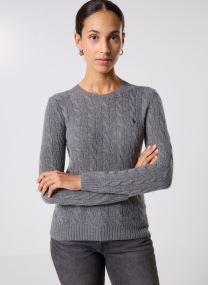 Pulls Pull torsadé à col rond en coton 2119718 femme gris Polo Ralph Lauren Pulls Pull torsadé à col rond en coton 2119718 femme gris FLANNEL GREY HEATHER