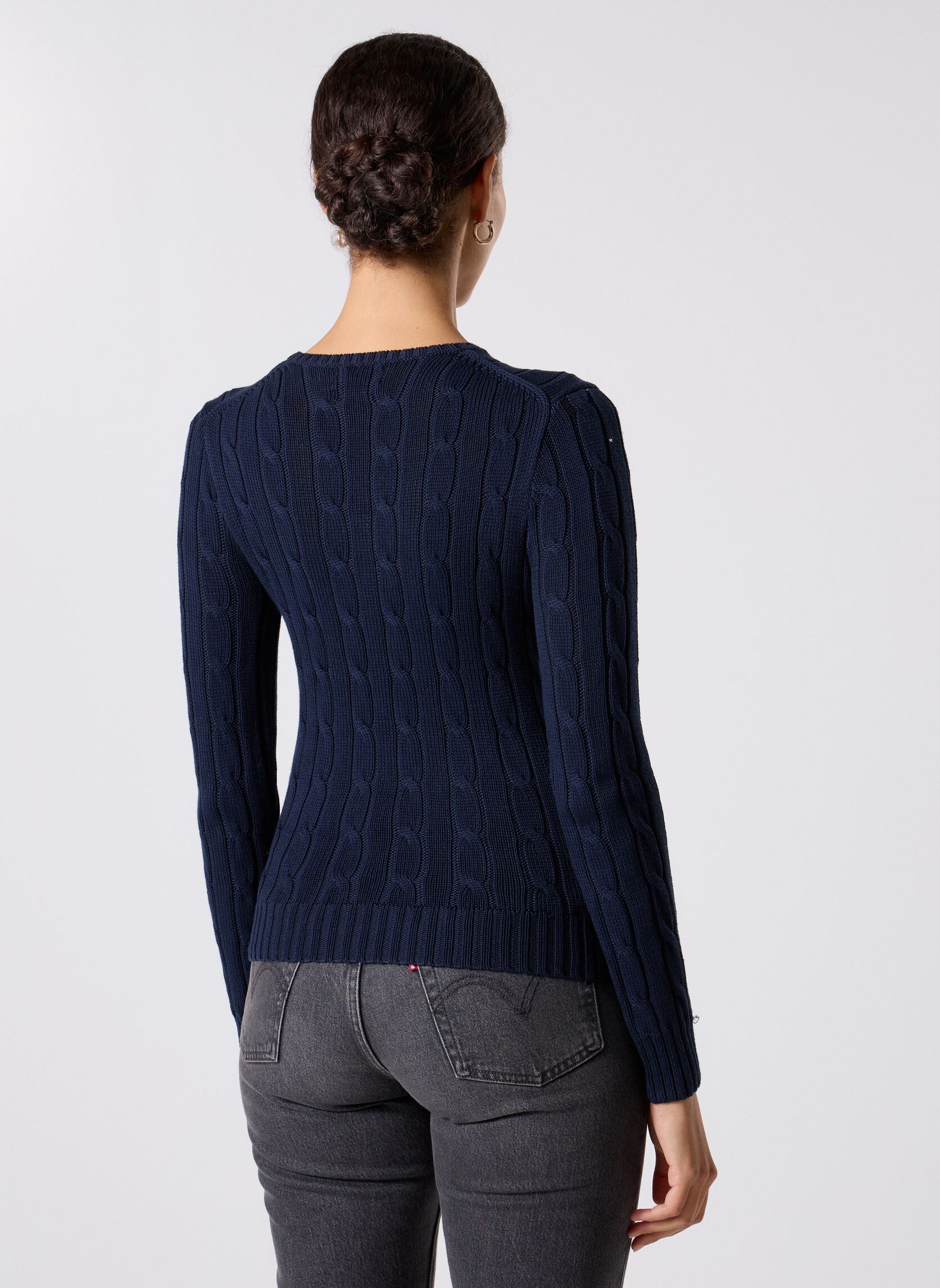 Pulls Pull torsadé à col rond en coton 2119718 femme bleu Polo Ralph Lauren Pulls Pull torsadé à col rond en coton 2119718 femme bleu HUNTER NAVY HN