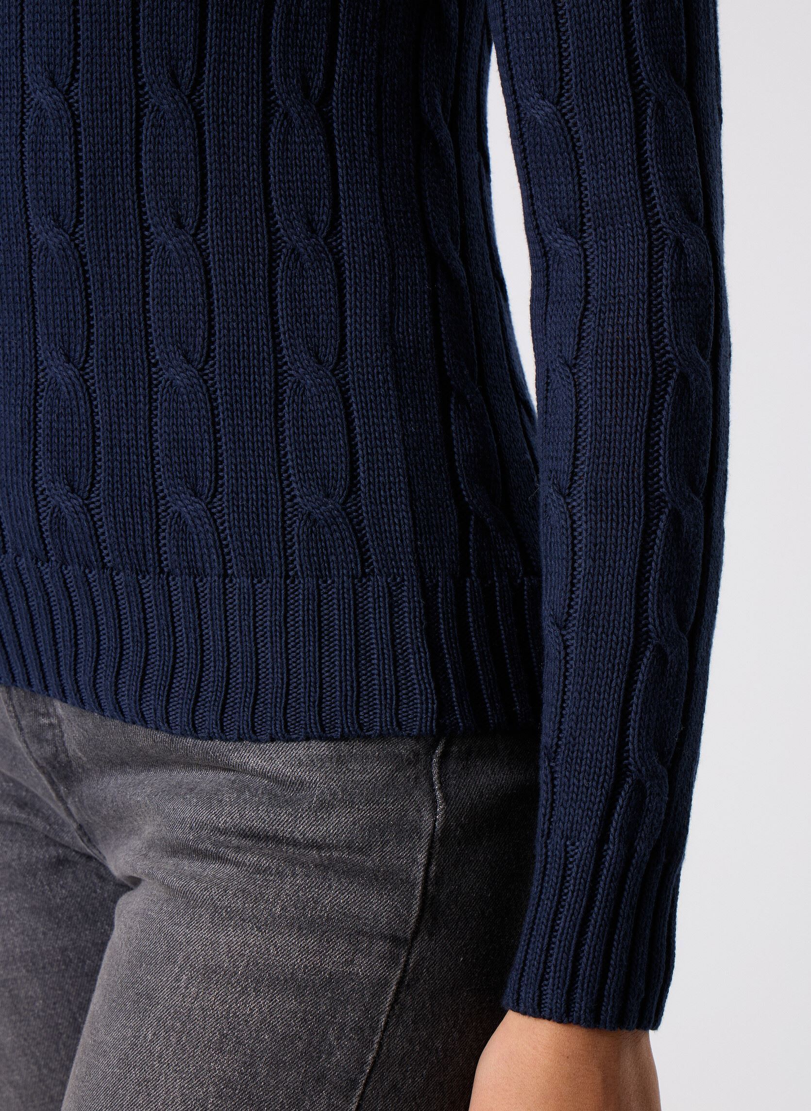 Pulls Pull torsadé à col rond en coton 2119718 femme bleu Polo Ralph Lauren Pulls Pull torsadé à col rond en coton 2119718 femme bleu HUNTER NAVY HN