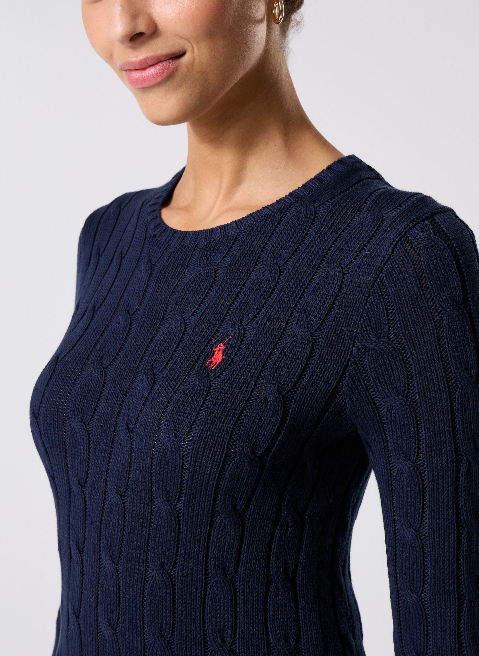 Pulls Pull torsadé à col rond en coton 2119718 femme bleu Polo Ralph Lauren Pulls Pull torsadé à col rond en coton 2119718 femme bleu HUNTER NAVY HN