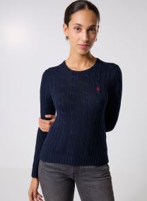 Pulls Pull torsadé à col rond en coton 2119718 femme blanc