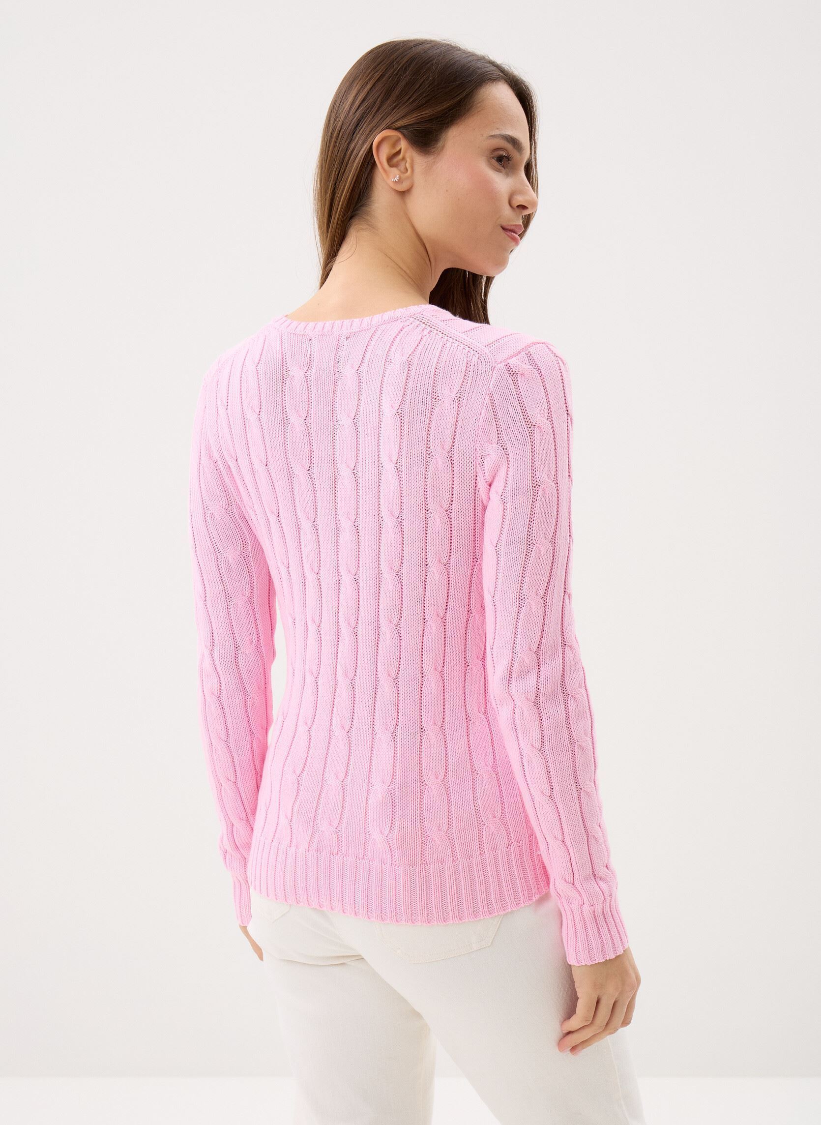 Pulls Pull torsadé à col rond en coton 2119718 femme rose Polo Ralph Lauren Pulls Pull torsadé à col rond en coton 2119718 femme rose CARMEL PINK