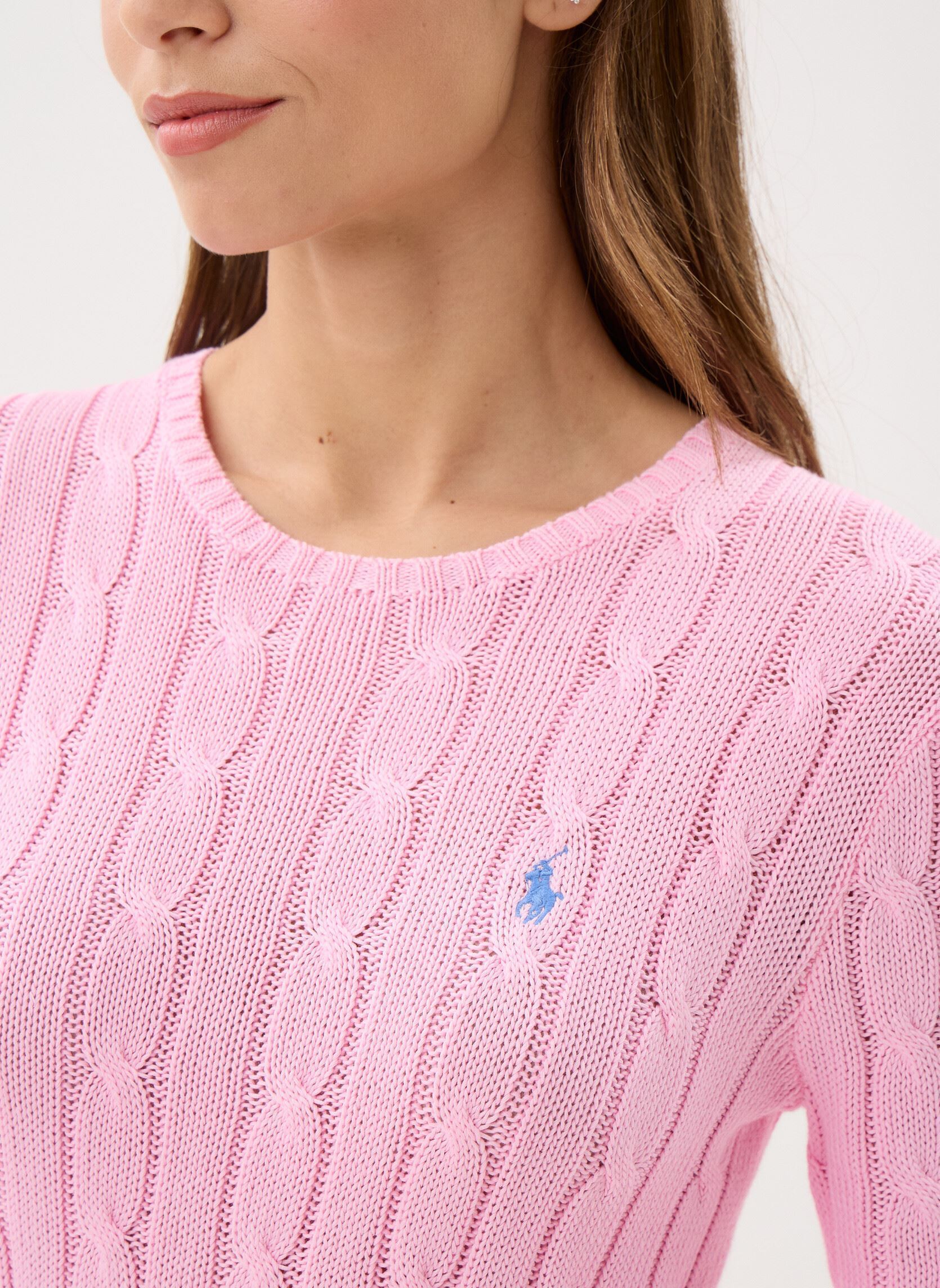 Pulls Pull torsadé à col rond en coton 2119718 femme rose Polo Ralph Lauren Pulls Pull torsadé à col rond en coton 2119718 femme rose CARMEL PINK