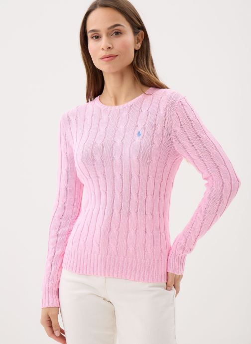 Polo Ralph Lauren Pulls Pull torsadé à col rond en coton 2119718 femme rose