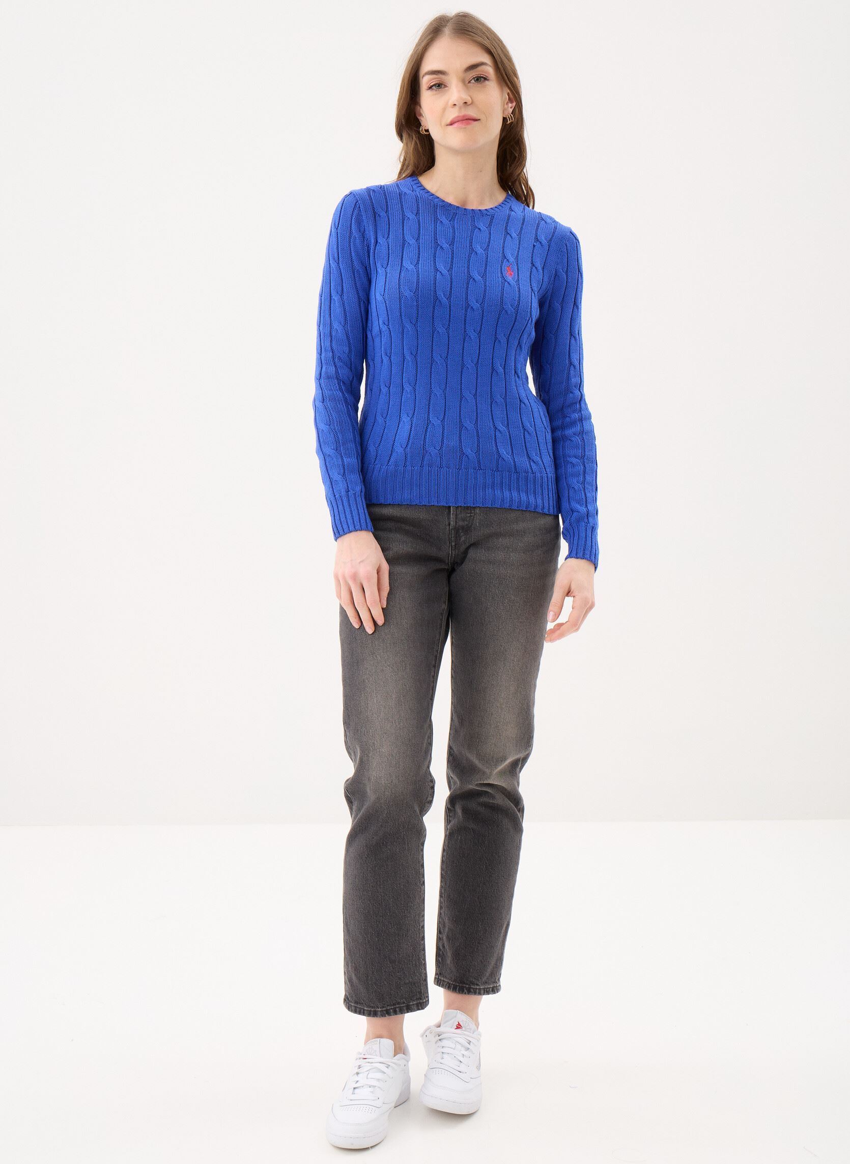 Pulls Pull torsadé à col rond en coton 2119718 femme bleu Polo Ralph Lauren Pulls Pull torsadé à col rond en coton 2119718 femme bleu RUGBY ROYAL
