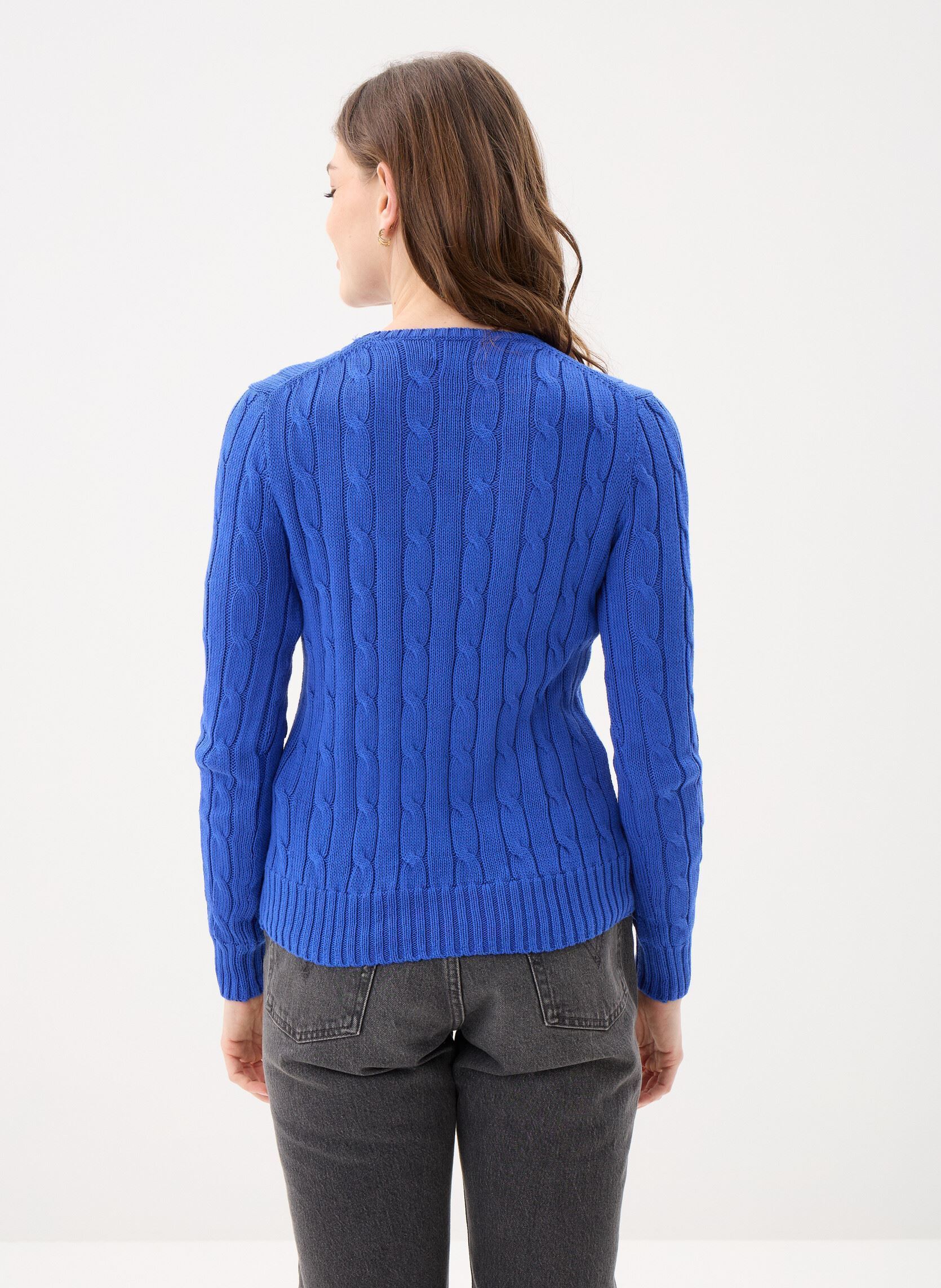 Pulls Pull torsadé à col rond en coton 2119718 femme bleu Polo Ralph Lauren Pulls Pull torsadé à col rond en coton 2119718 femme bleu RUGBY ROYAL