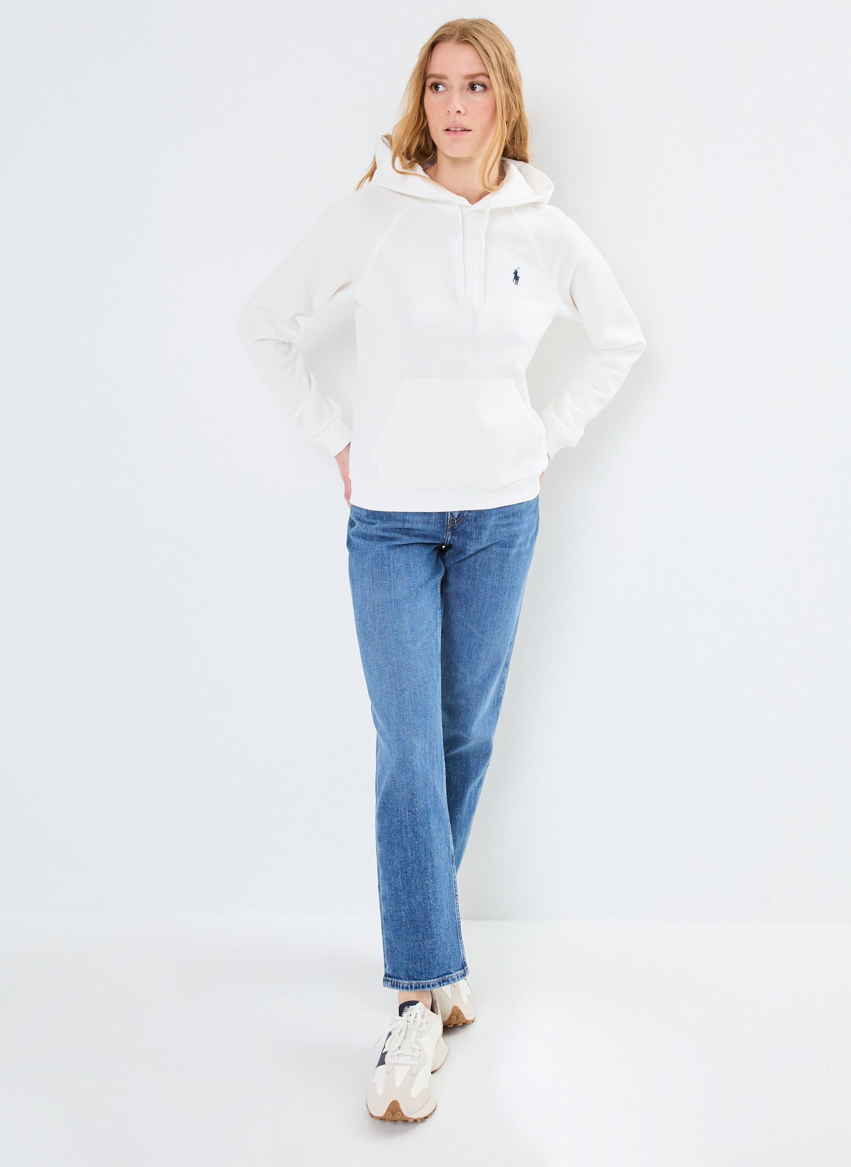Hoodies Prl Shrknhd-Long Sleeve-Sweatshirt 21194 dames wit Polo Ralph Lauren Hoodies Prl Shrknhd-Long Sleeve-Sweatshirt 21194 dames wit WHITE