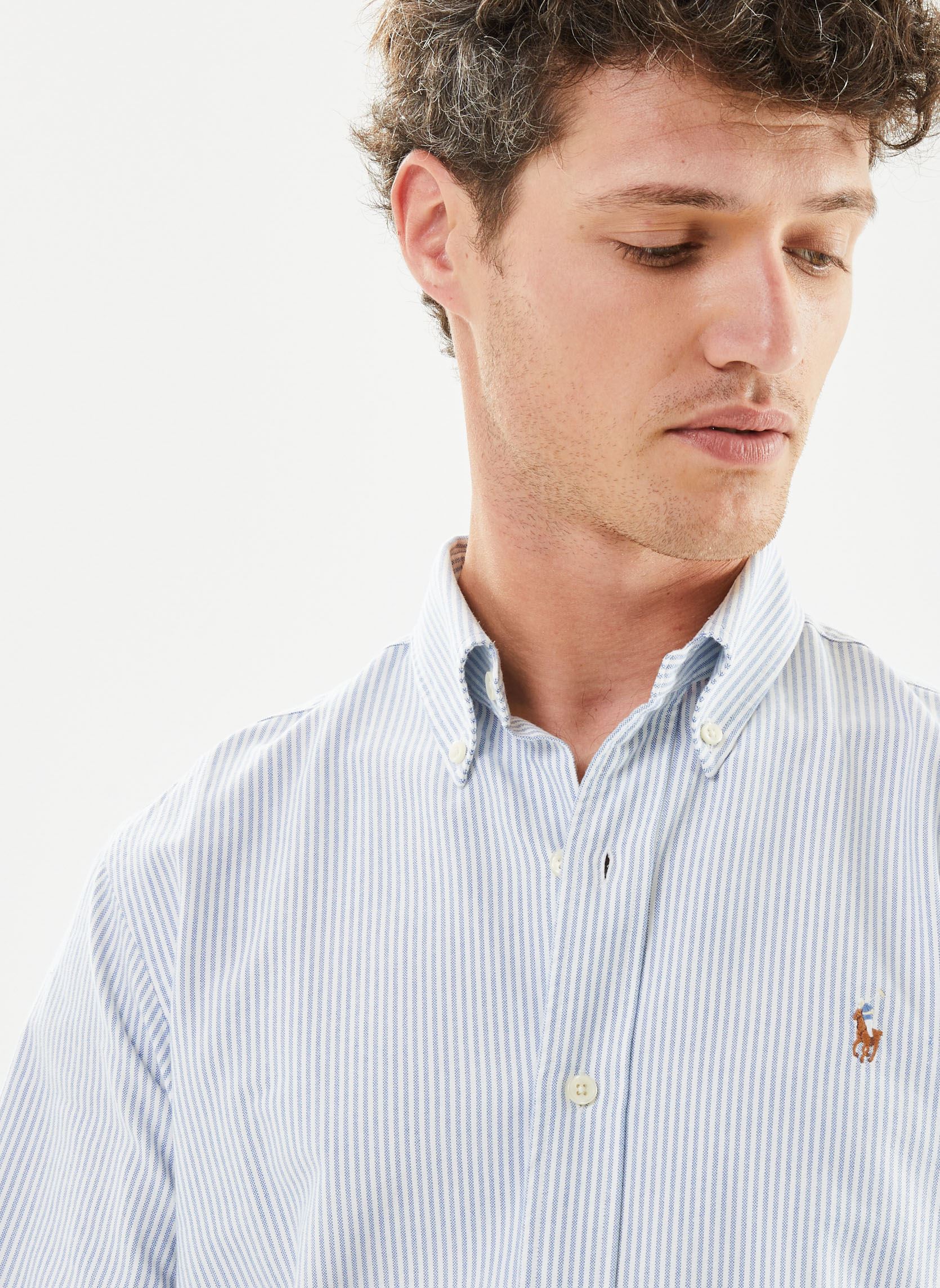 Chemises Chemise Oxford ajustée 710792041 homme bleu Polo Ralph Lauren Chemises Chemise Oxford ajustée 710792041 homme bleu BLUEWHITE STRIPE