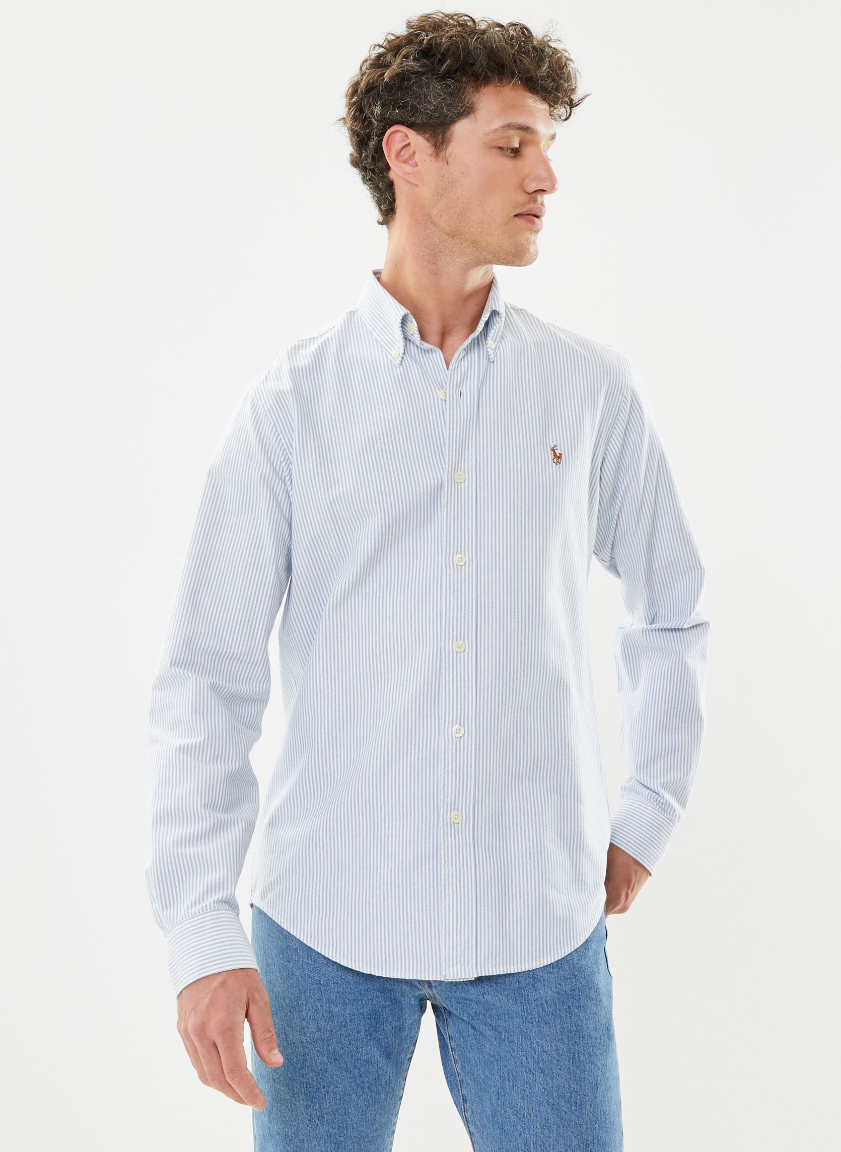 Chemises Chemise Oxford ajustée 710792041 homme bleu Polo Ralph Lauren Chemises Chemise Oxford ajustée 710792041 homme bleu BLUEWHITE STRIPE