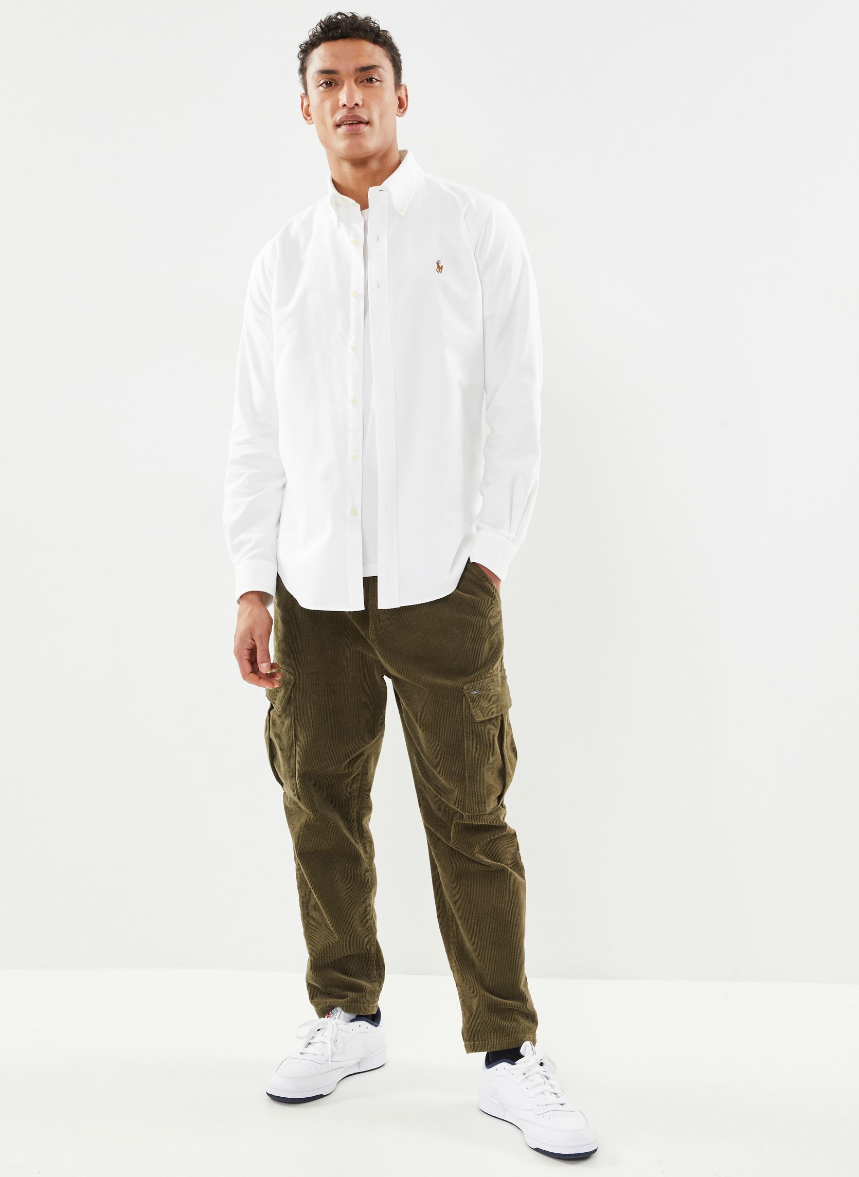 Chemises Chemise Oxford ajustée 710792041 homme blanc Polo Ralph Lauren Chemises Chemise Oxford ajustée 710792041 homme blanc WHITE