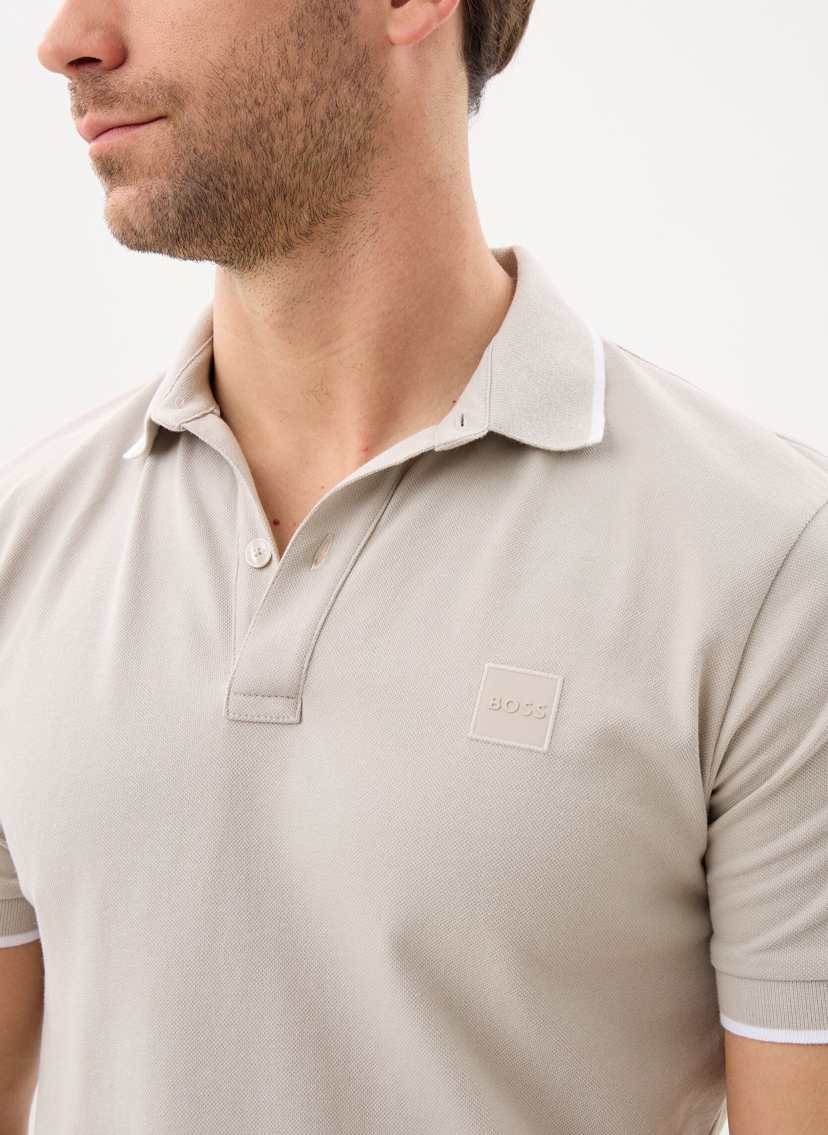 Korte mouwen polo's Passertip heren grijs BOSS Korte mouwen polo's Passertip heren grijs 070-Open Grey