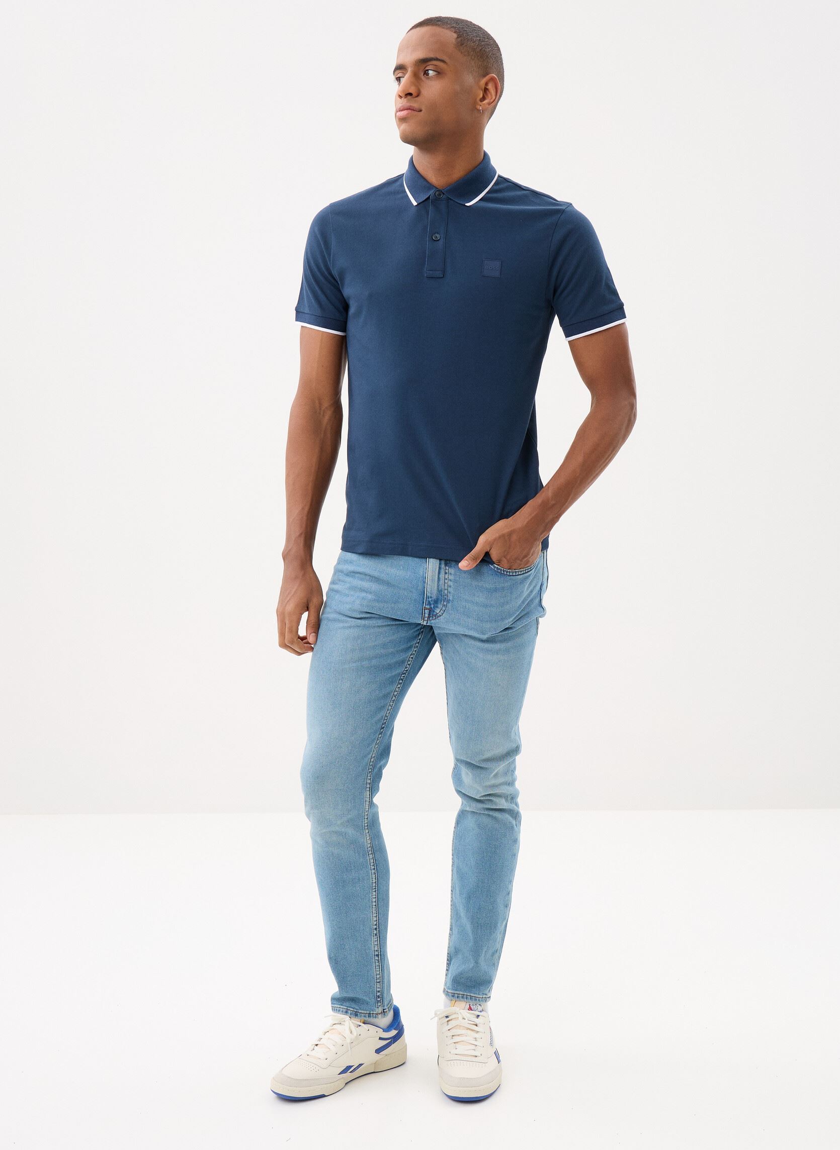 Korte mouwen polo's Passertip heren blauw BOSS Korte mouwen polo's Passertip heren blauw 464-Open Blue