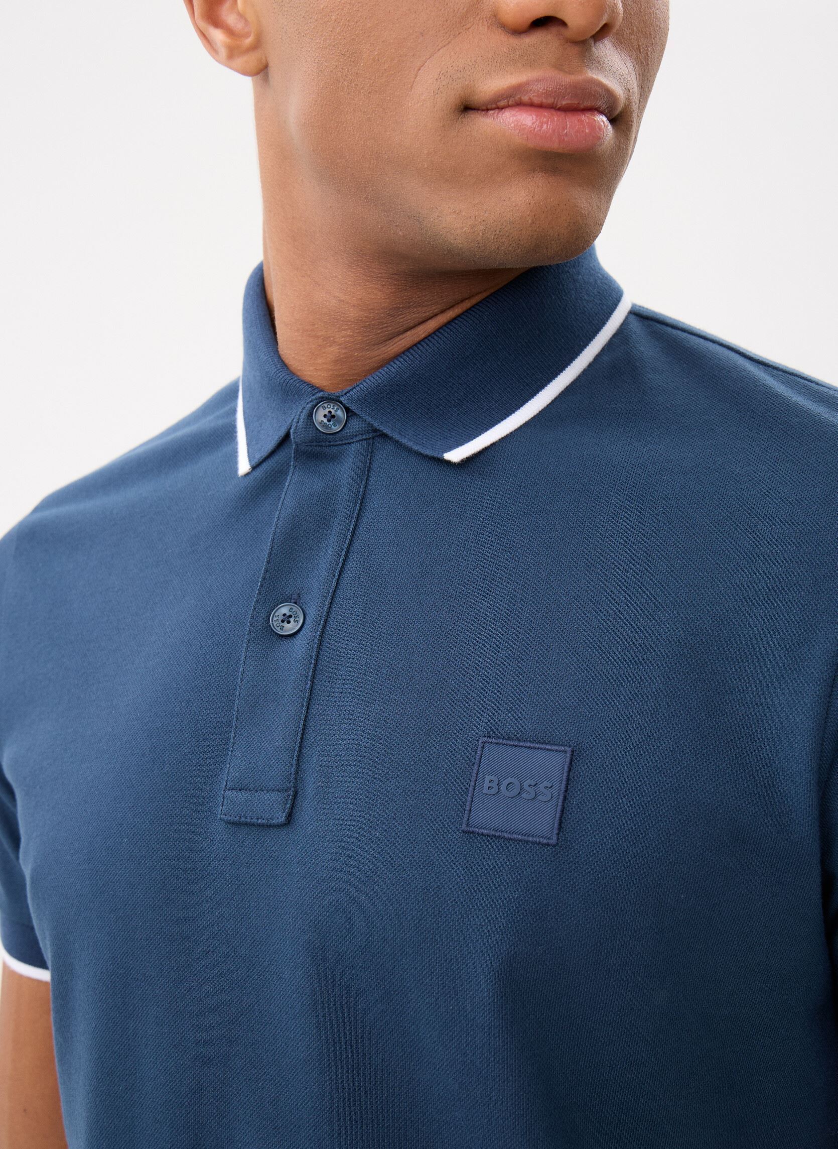 Korte mouwen polo's Passertip heren blauw BOSS Korte mouwen polo's Passertip heren blauw 464-Open Blue