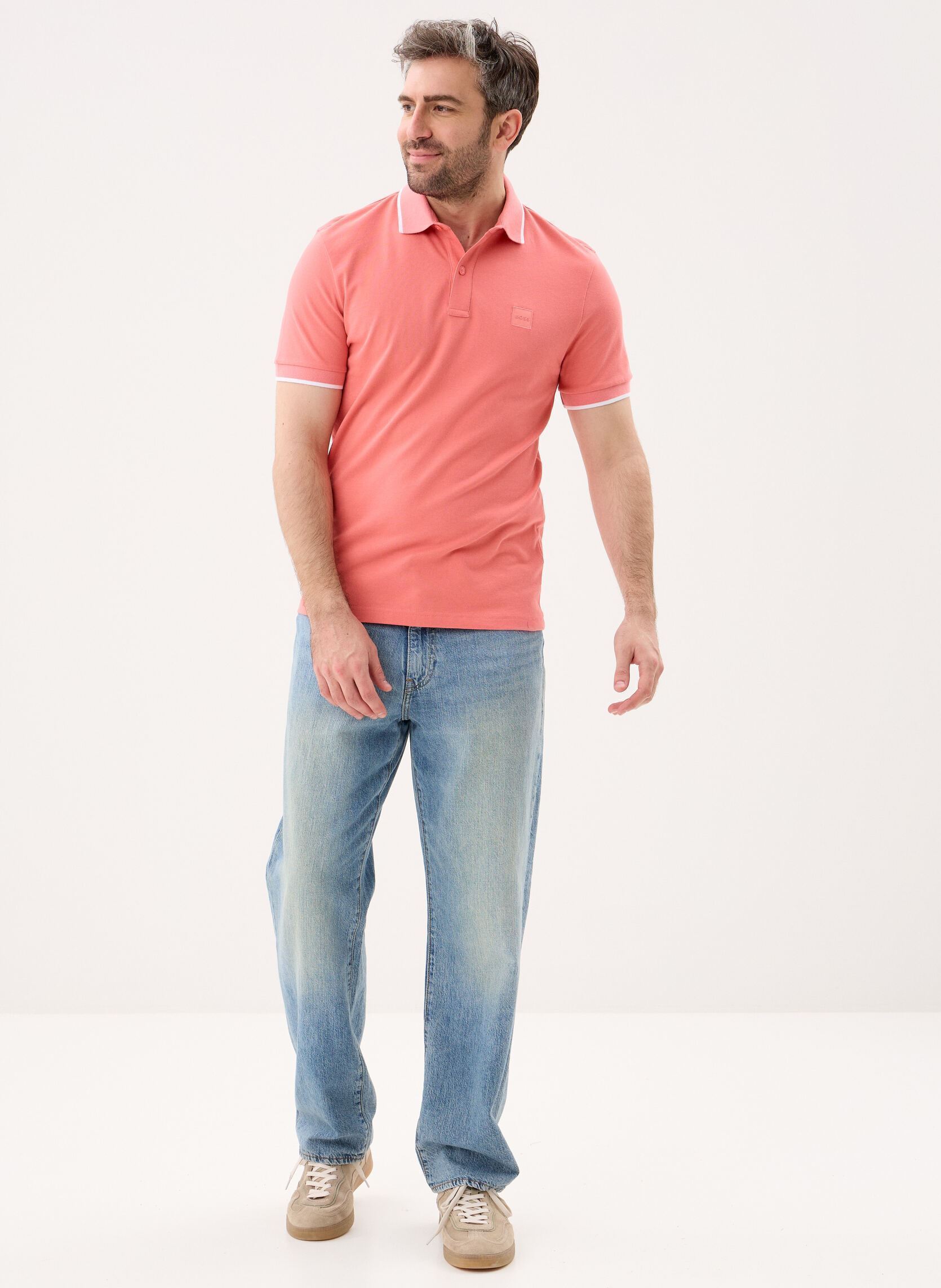 Korte mouwen polo's Passertip heren oranje BOSS Korte mouwen polo's Passertip heren oranje 632-Light/Pastel Red