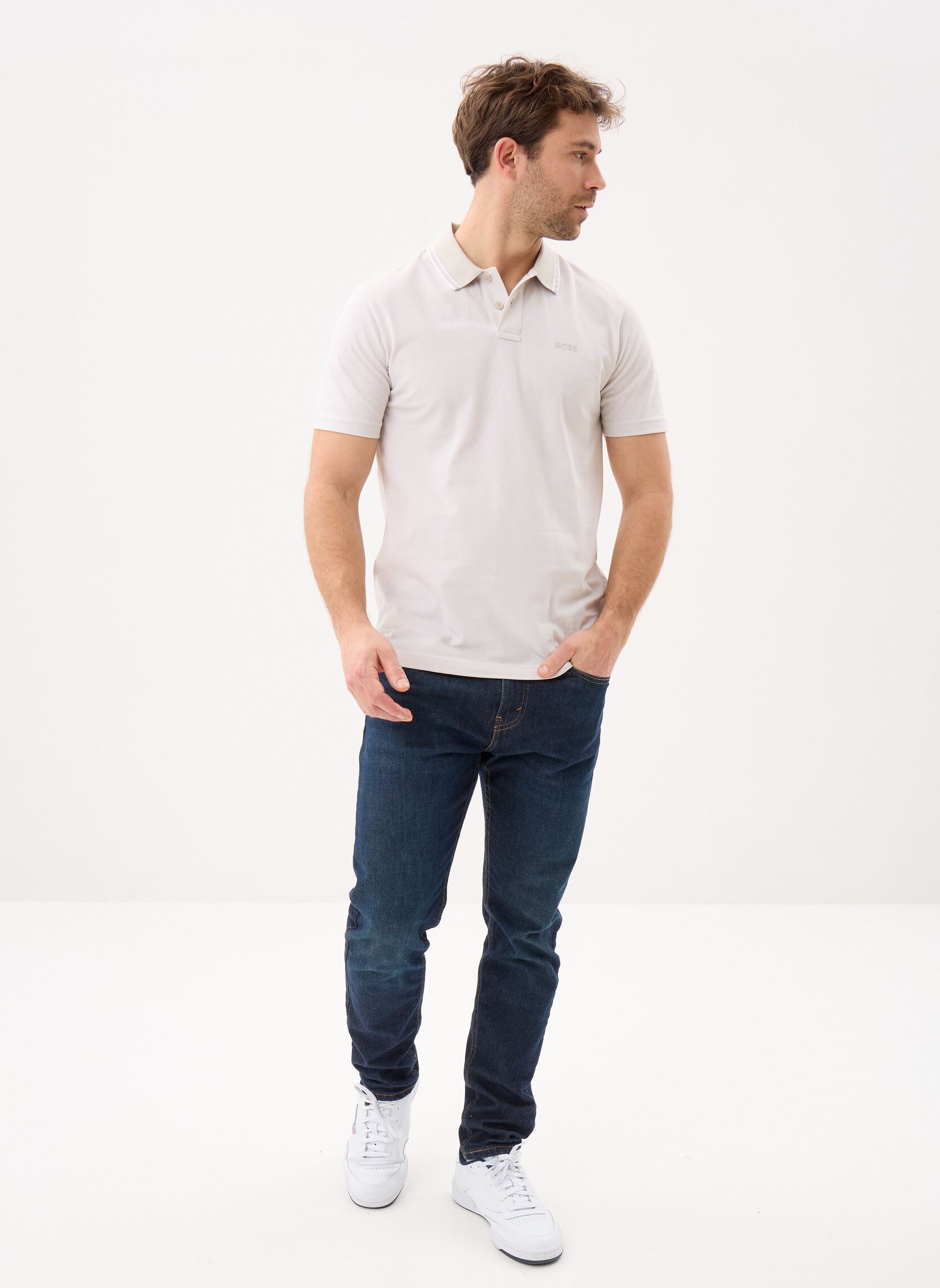 Korte mouwen polo's PeoxfordNew heren grijs BOSS Korte mouwen polo's PeoxfordNew heren grijs 070-Open Grey