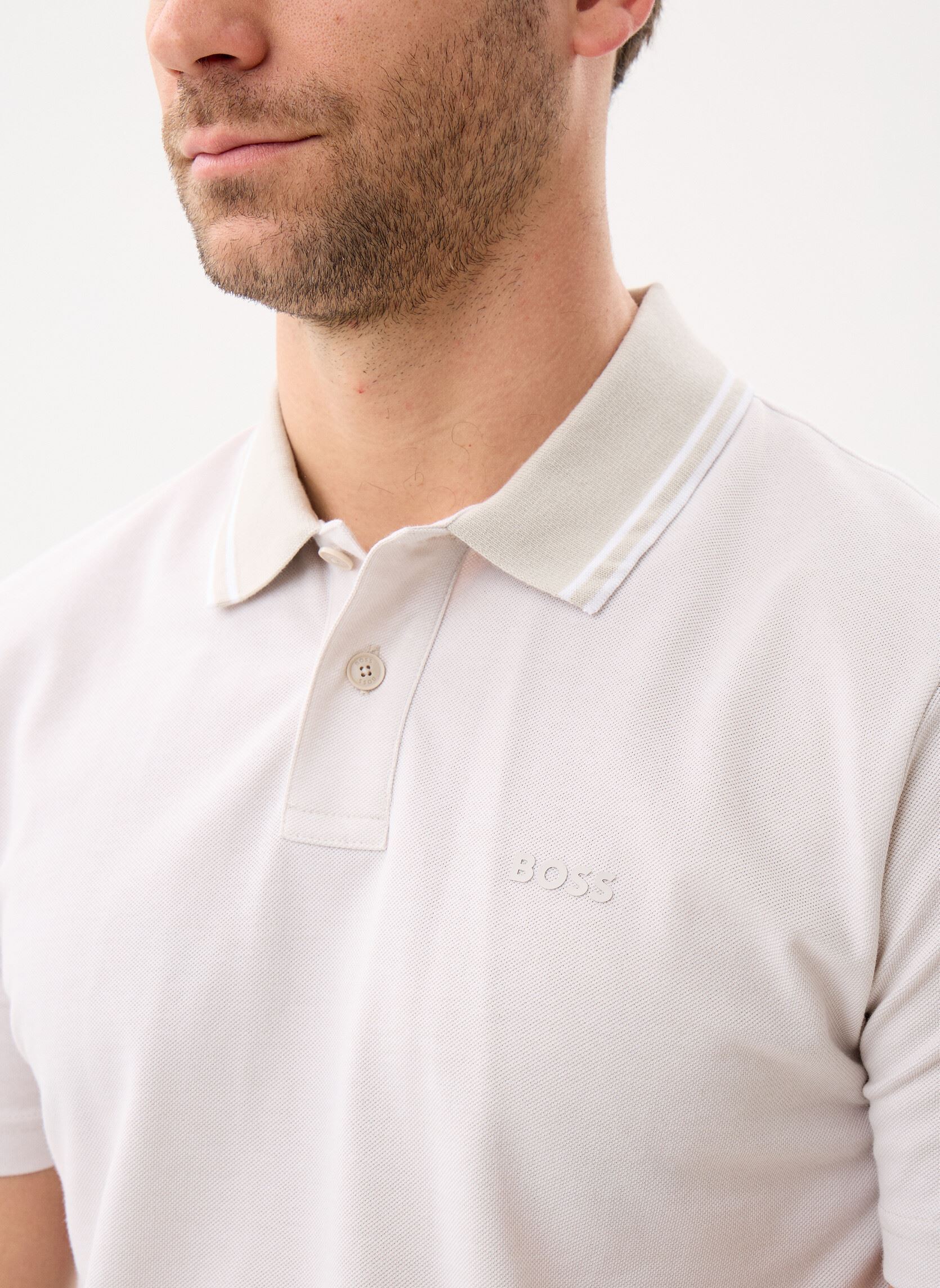 Korte mouwen polo's PeoxfordNew heren grijs BOSS Korte mouwen polo's PeoxfordNew heren grijs 070-Open Grey
