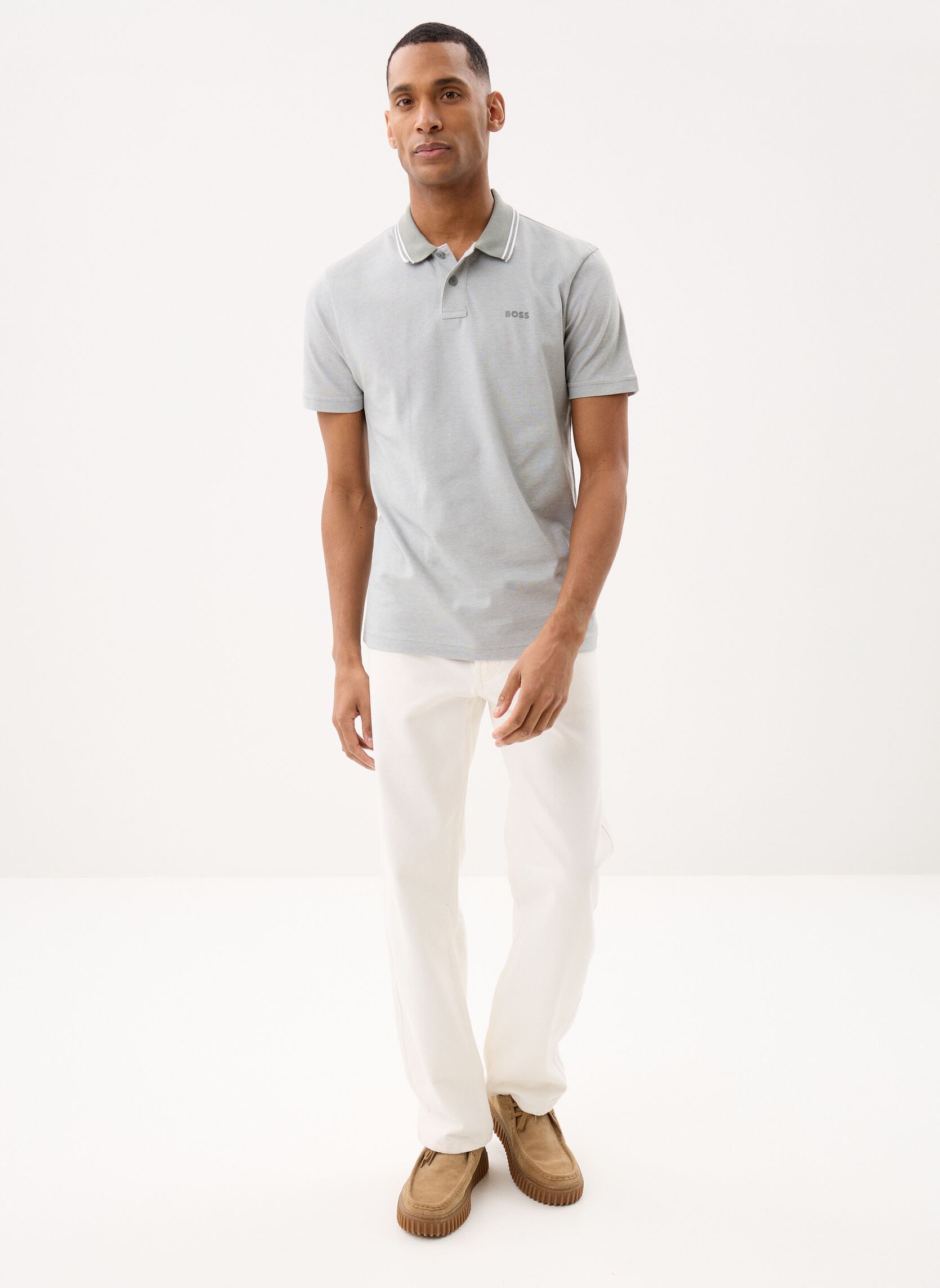 Polos manches courtes PeoxfordNew homme vert BOSS Polos manches courtes PeoxfordNew homme vert 076-Open Grey