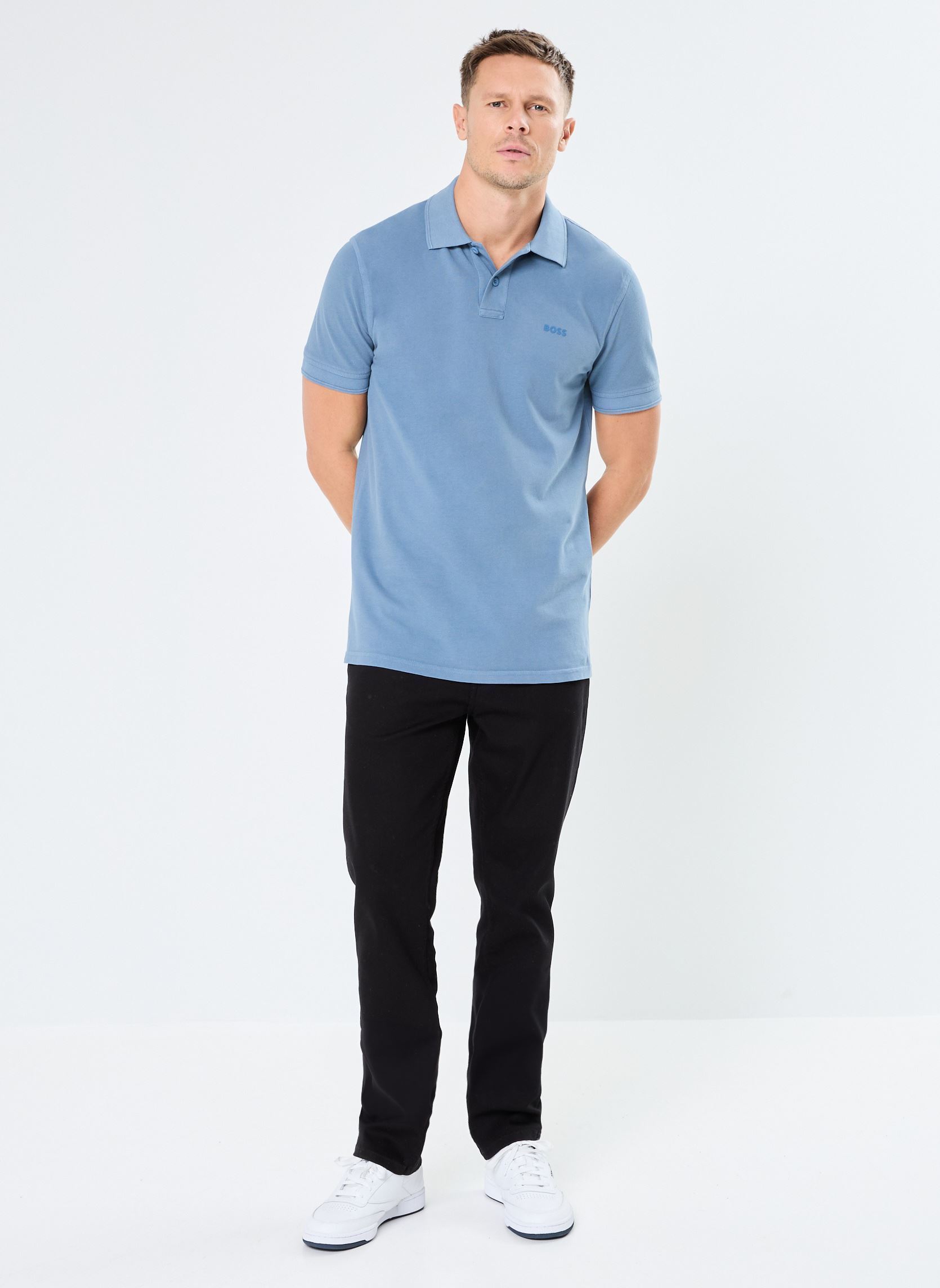 Kurzarm-Poloshirts Prime herren blau BOSS Kurzarm-Poloshirts Prime herren blau 472-Open Blue