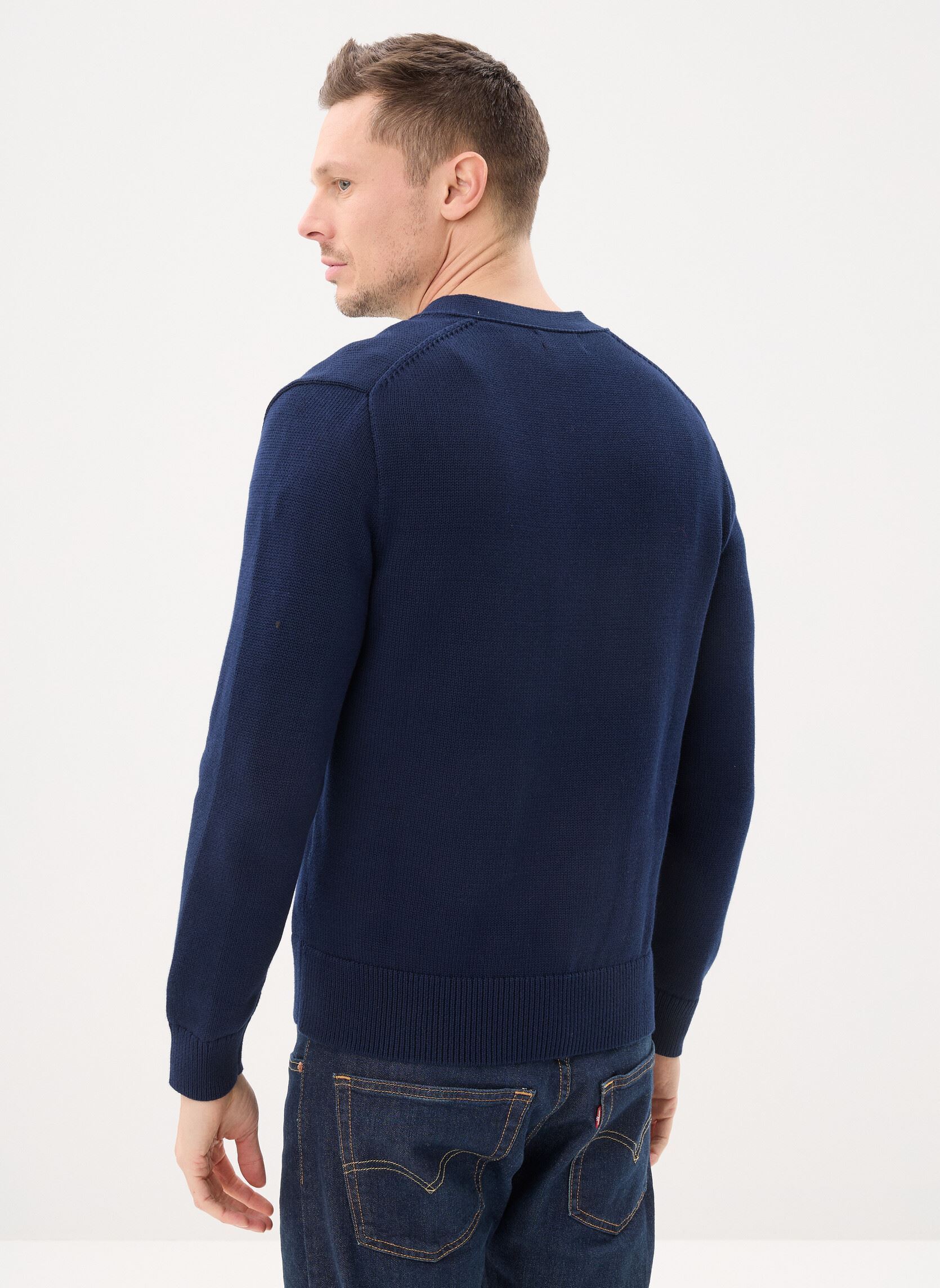 Gilets Cardigan col en V en coton homme bleu Polo Ralph Lauren Gilets Cardigan col en V en coton homme bleu HUNTER NAVY/WHITE PP