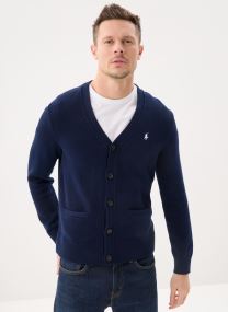 Gilets Cardigan col en V en coton homme bleu