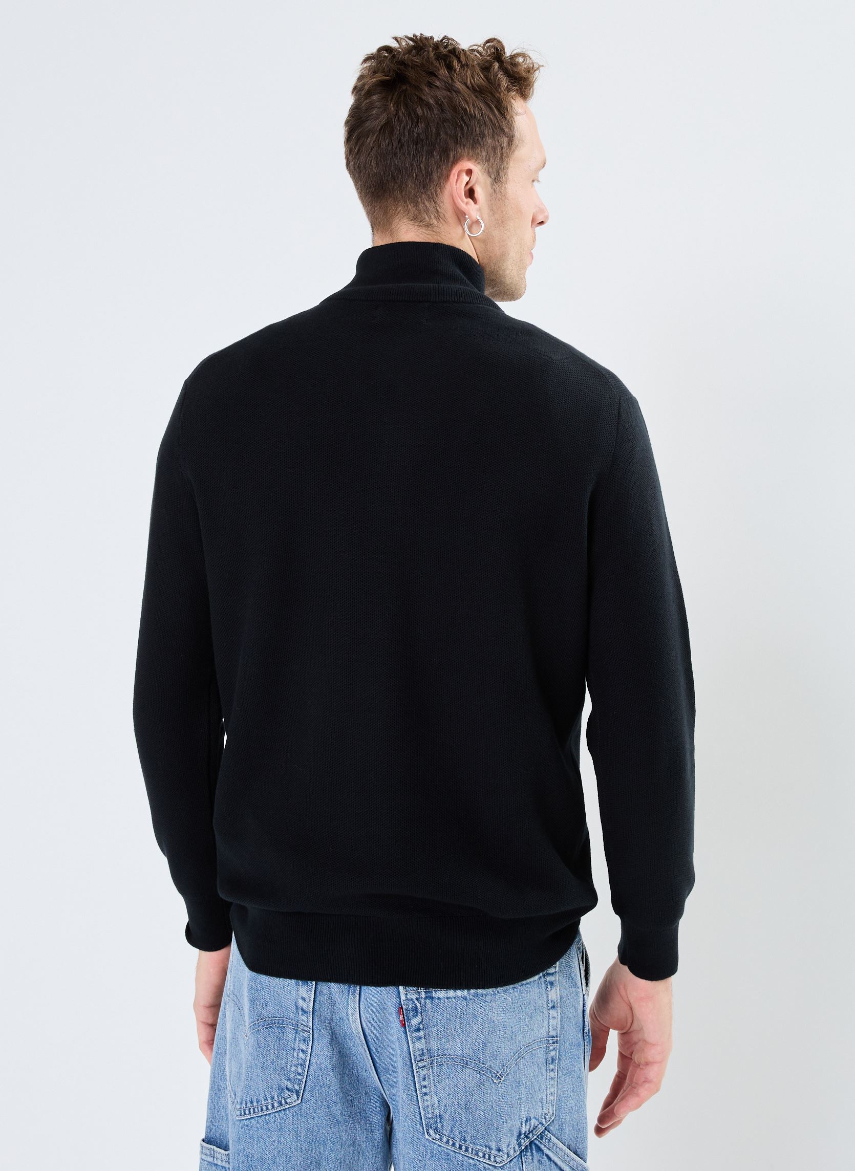 Pulls Pull demi-zippé en coton piqué 710932304 homme noir Polo Ralph Lauren Pulls Pull demi-zippé en coton piqué 710932304 homme noir POLO BLACK/TONAL PP