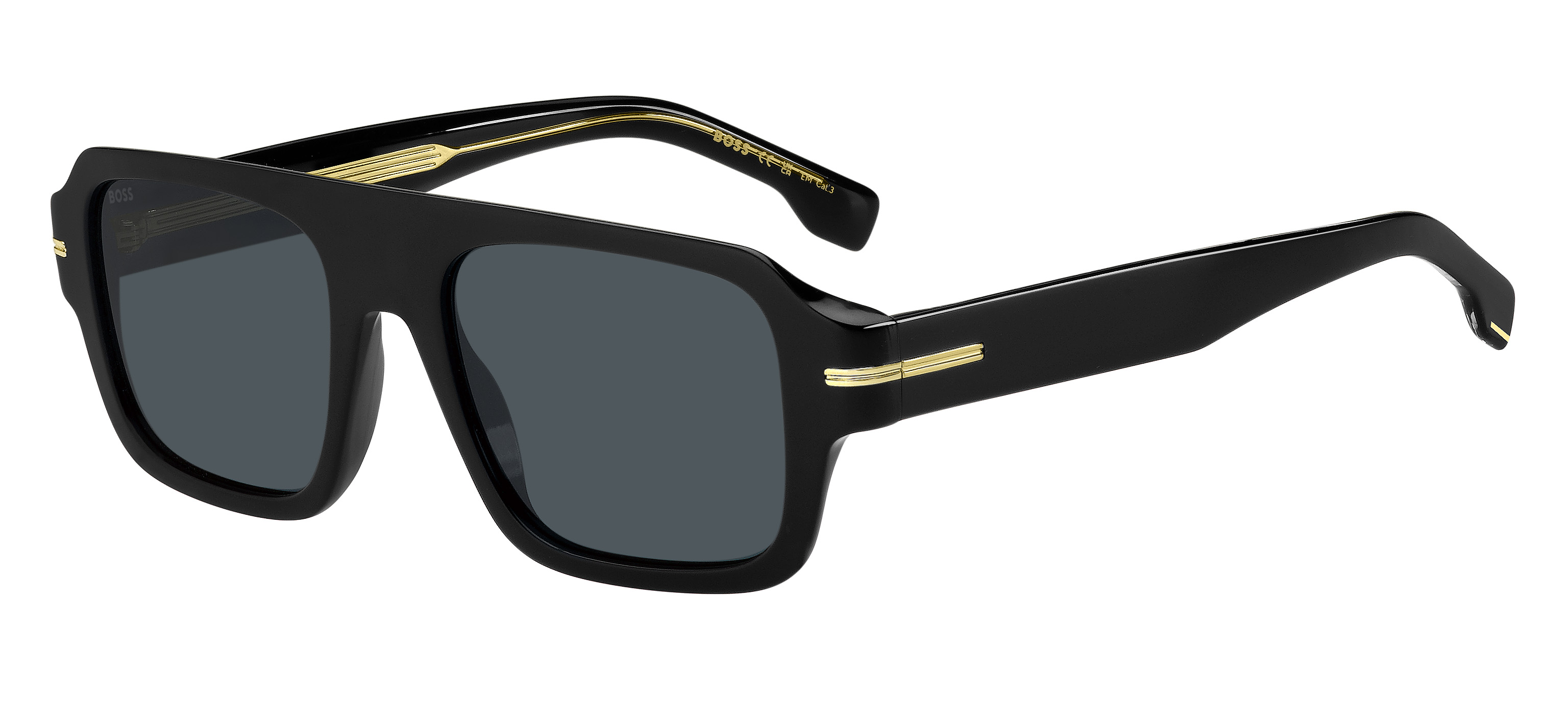 Lunettes De Soleil BOSS 1695/S - Monture Black Light Ruthenium/Gris 58/18/150 - Homme - Neuf Avec étiquettes
