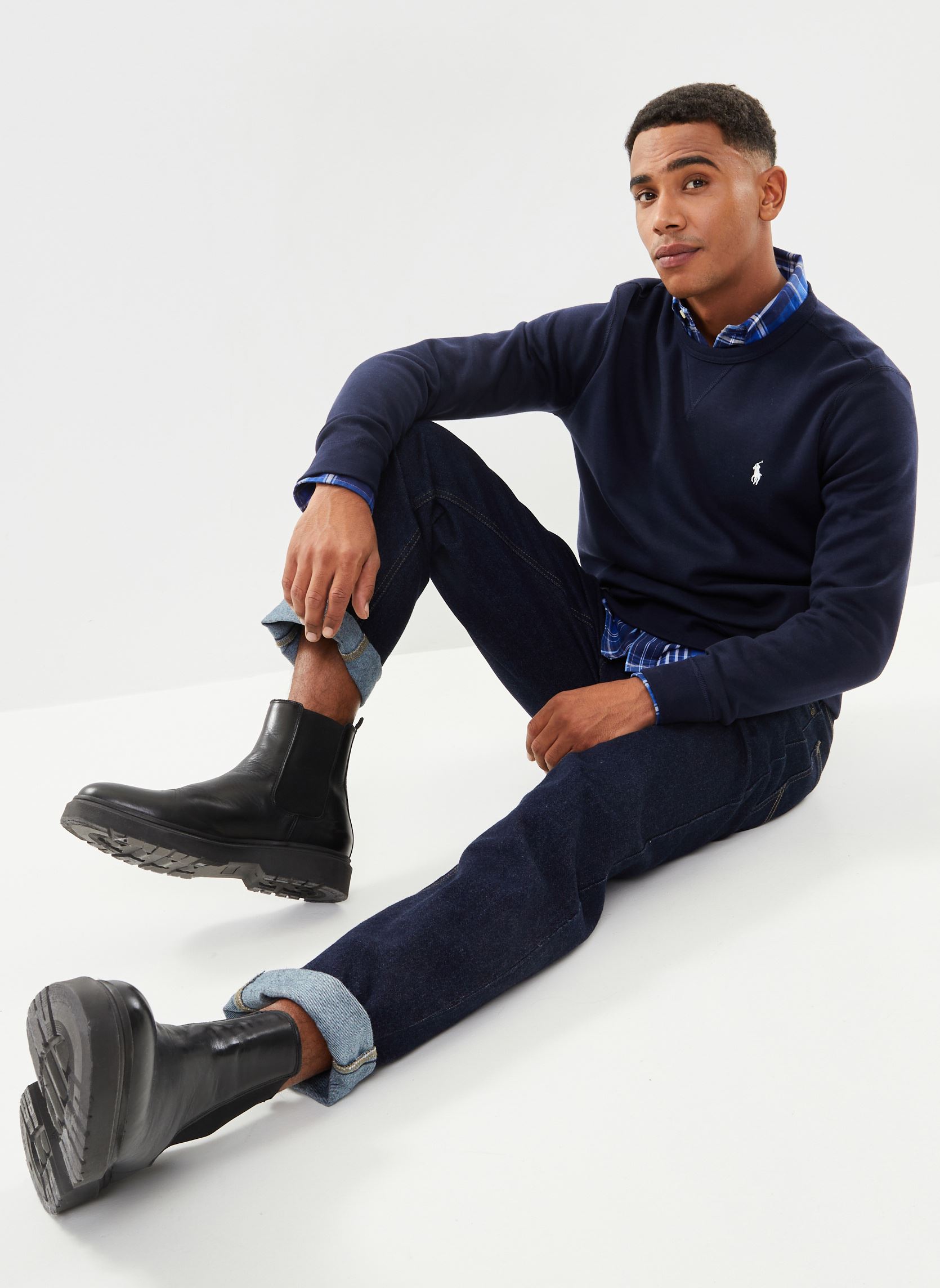 Felpe Sweat en maille double uomo blu Polo Ralph Lauren Felpe Sweat en maille double uomo blu AVIATOR NAVY