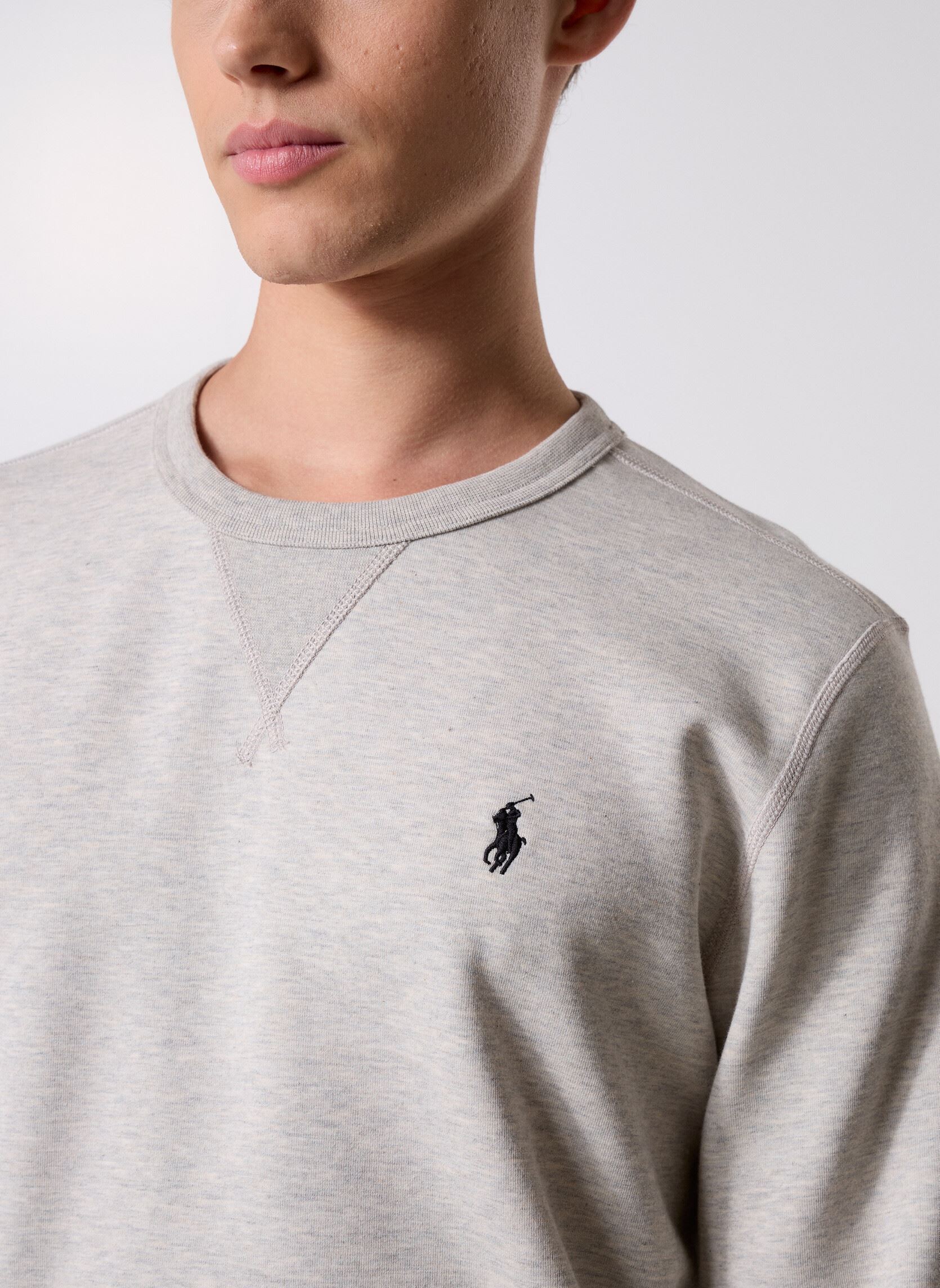 Sweats Sweat en maille double homme gris Polo Ralph Lauren Sweats Sweat en maille double homme gris LT SPORT HEATHER/POLO BLACK PP