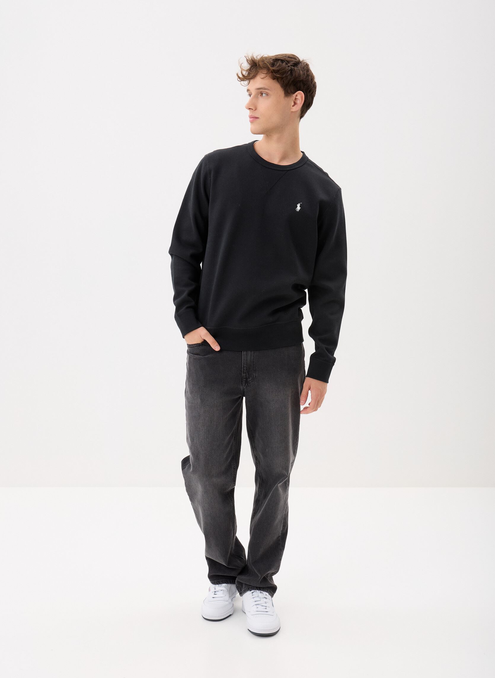 Sweats Sweat en maille double homme noir Polo Ralph Lauren Sweats Sweat en maille double homme noir POLO BLACK/CREAM PP