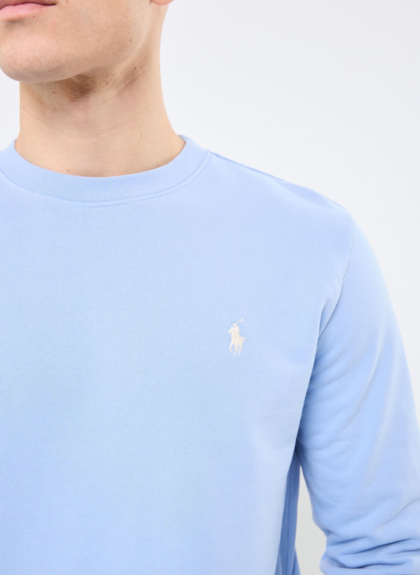 Sweats Sweat en molleton de coton éponge bouclé homme bleu Polo Ralph Lauren Sweats Sweat en molleton de coton éponge bouclé homme bleu CHAMBRAY BLUE