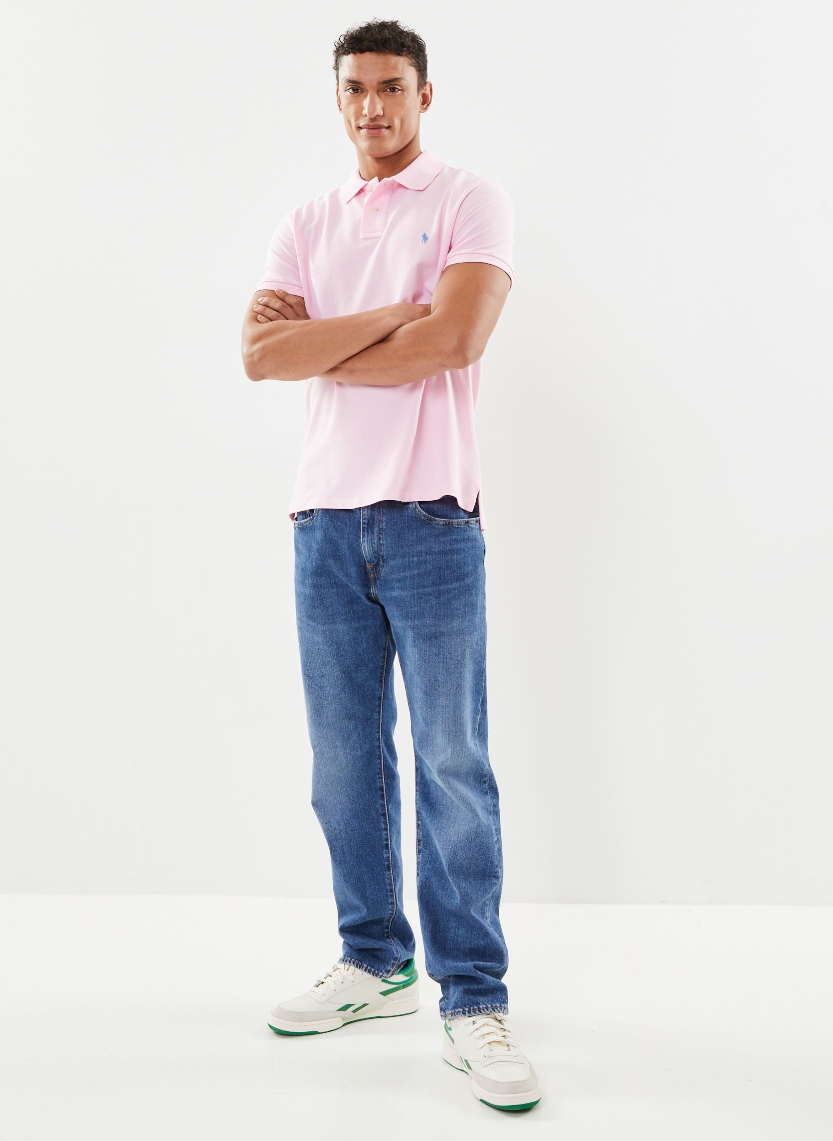 Polos manches courtes Polo coupe ajustée en piqué 710782592 homme rose Polo Ralph Lauren Polos manches courtes Polo coupe ajustée en piqué 710782592 homme rose CARMEL PINKC7349
