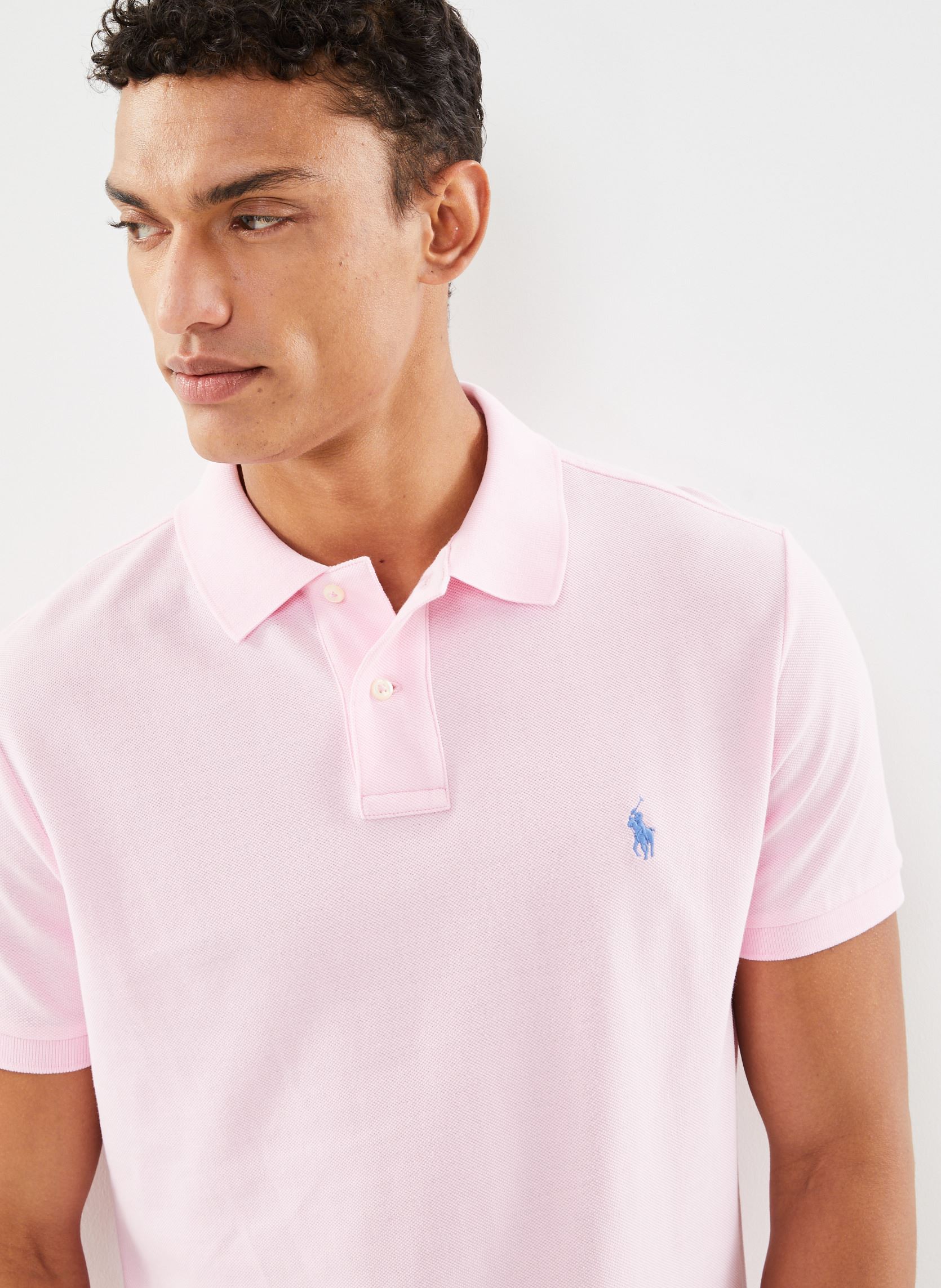 Polos manches courtes Polo coupe ajustée en piqué 710782592 homme rose Polo Ralph Lauren Polos manches courtes Polo coupe ajustée en piqué 710782592 homme rose CARMEL PINKC7349