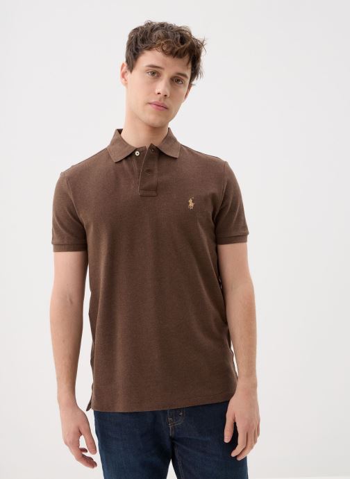 Polo Ralph Lauren Korte mouwen polo's Polo coupe ajustée en piqué 710782592 heren bruin