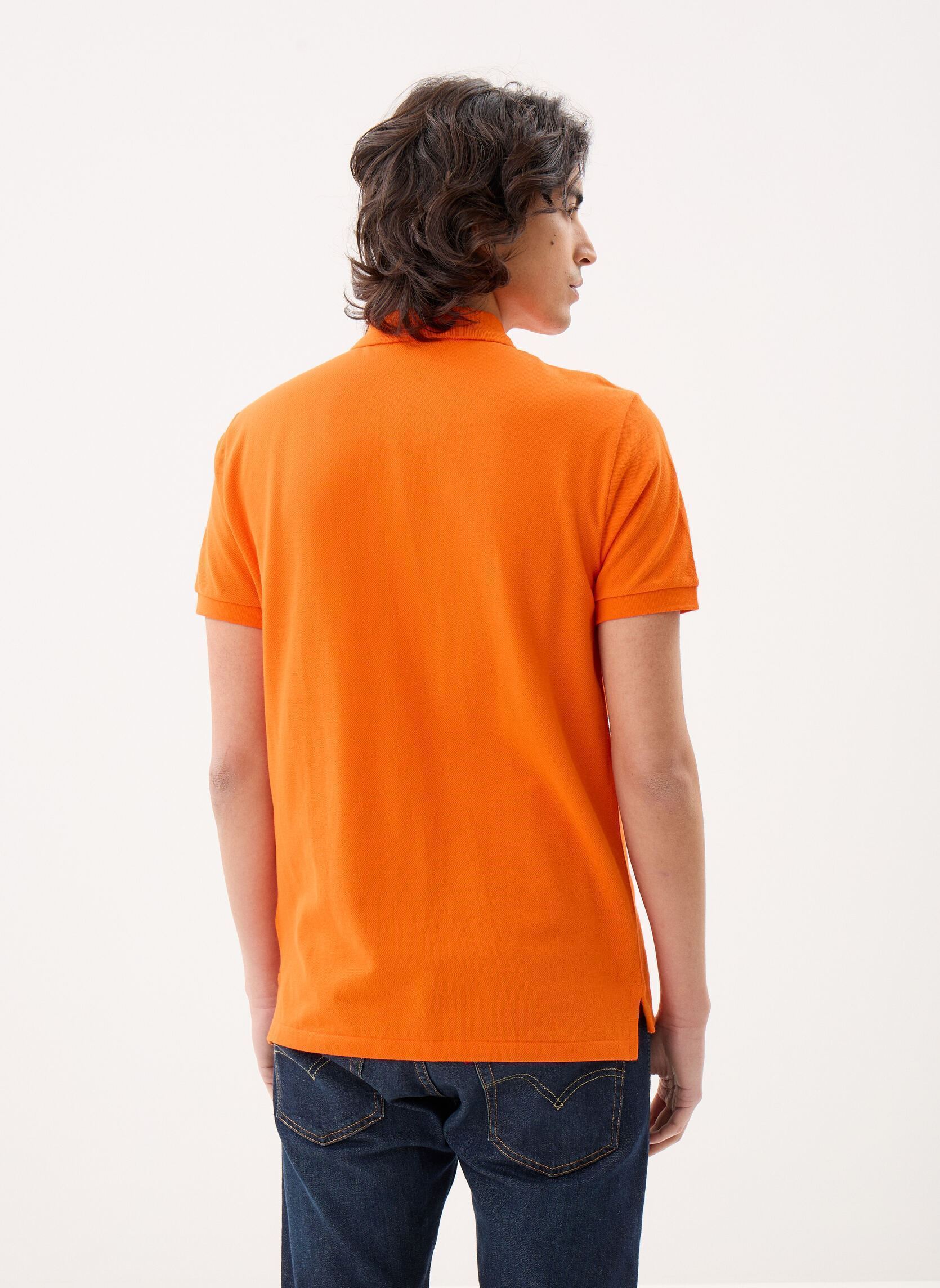 Polos manches courtes Polo coupe ajustée en piqué 710782592 homme orange Polo Ralph Lauren Polos manches courtes Polo coupe ajustée en piqué 710782592 homme orange SAILING ORANGE/C7318