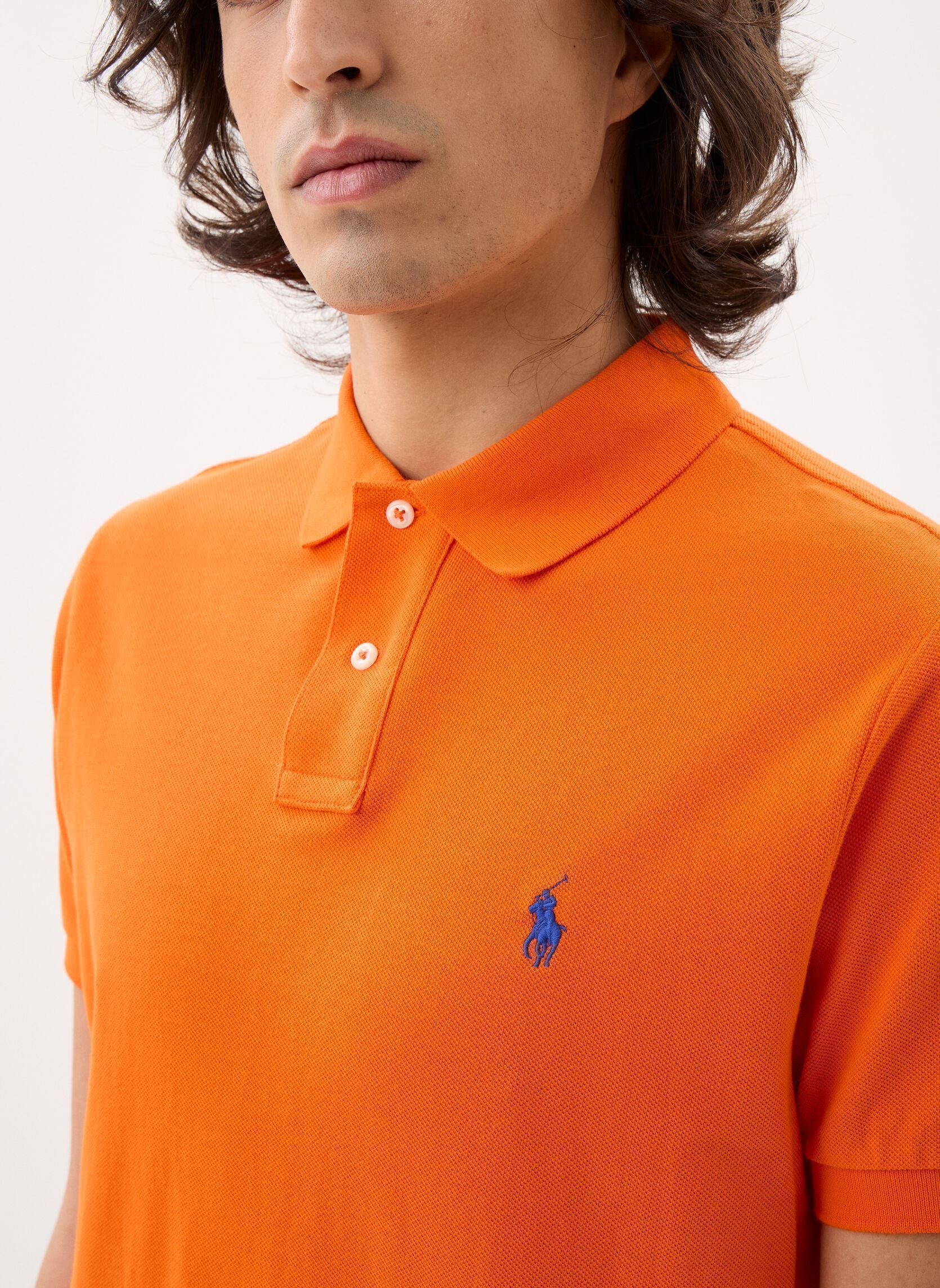 Polos manches courtes Polo coupe ajustée en piqué 710782592 homme orange Polo Ralph Lauren Polos manches courtes Polo coupe ajustée en piqué 710782592 homme orange SAILING ORANGE/C7318