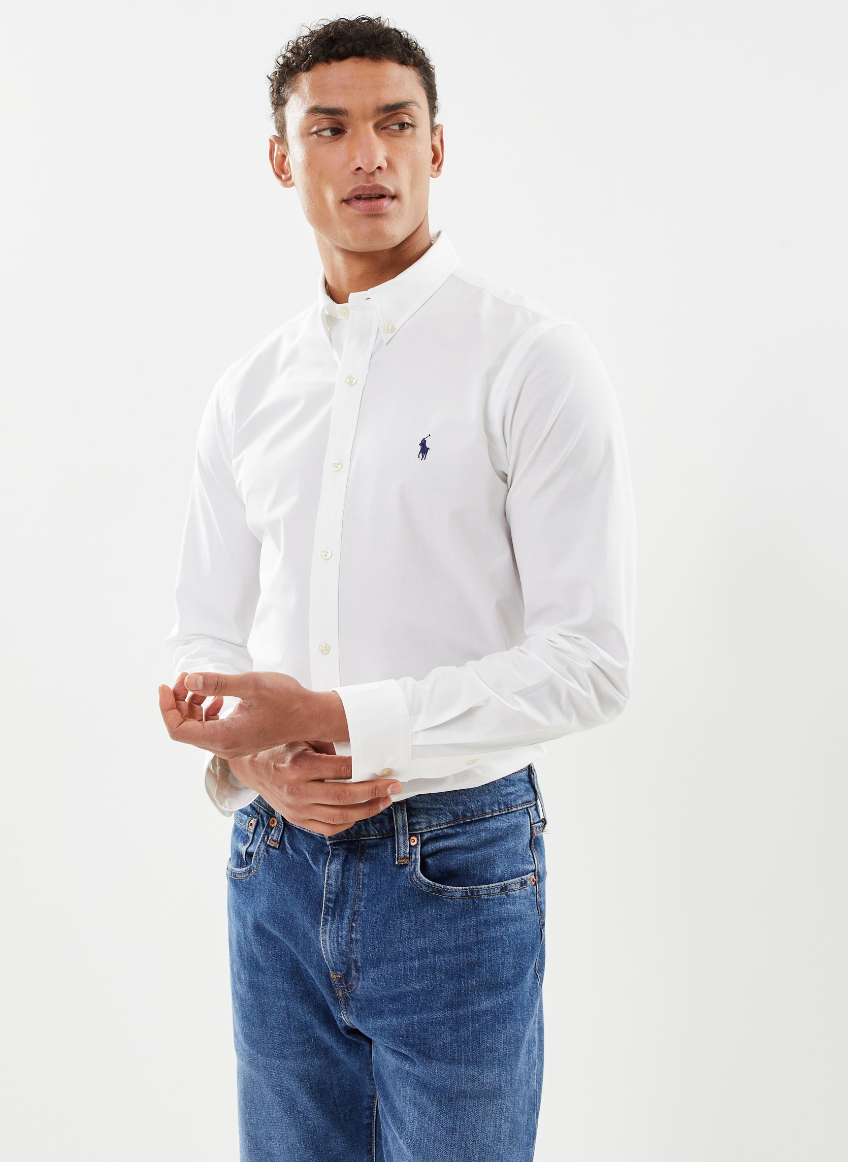 Vêtements Polo Ralph Lauren Chemise cintrée en popeline stretch 710928254 pour  Accessoires