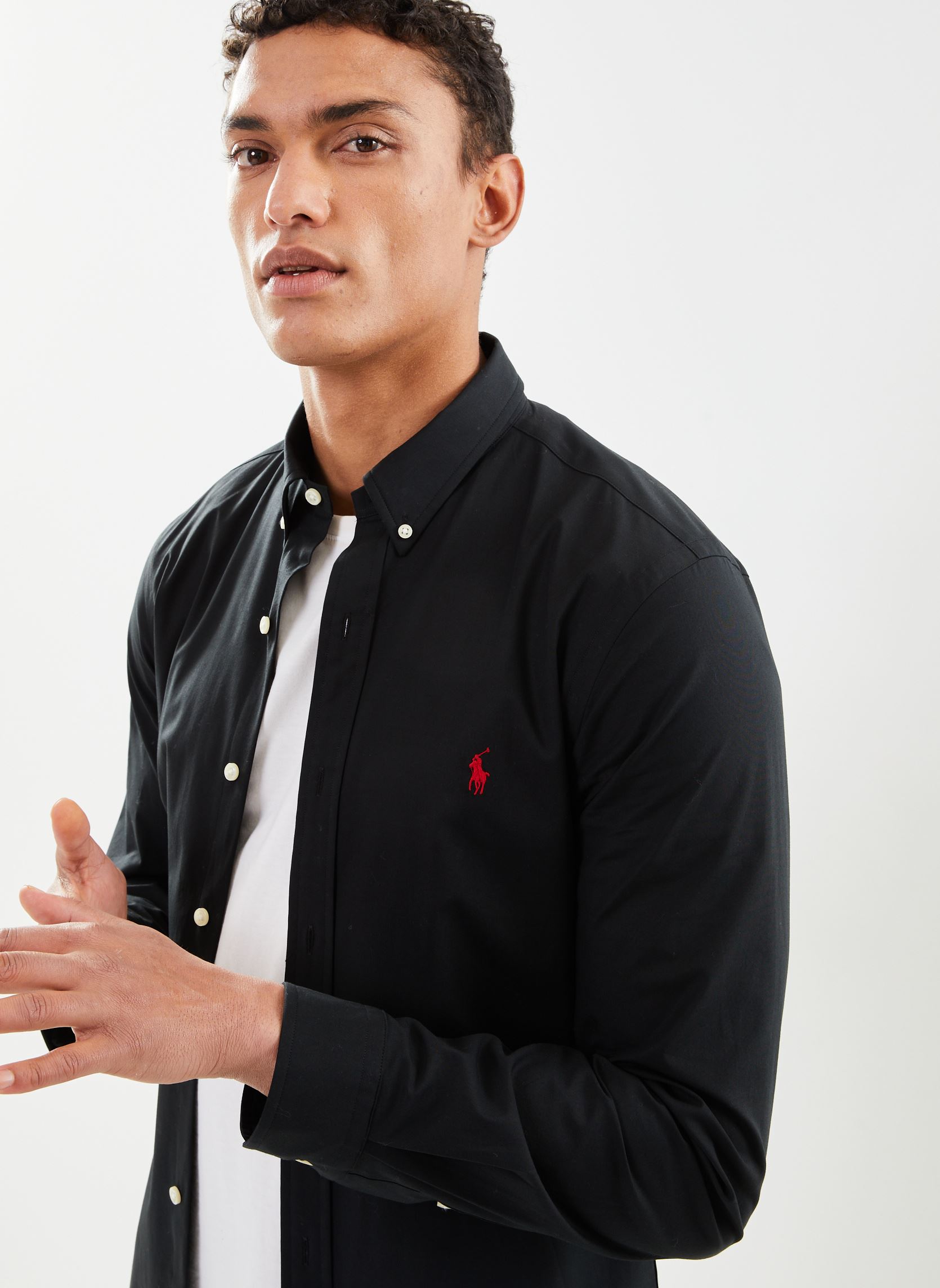 Chemises Chemise cintrée en popeline stretch 7109 homme noir Polo Ralph Lauren Chemises Chemise cintrée en popeline stretch 7109 homme noir POLO BLACK
